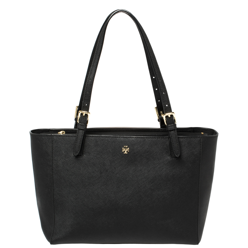 Tory Burch Black Leather Robinson Tote