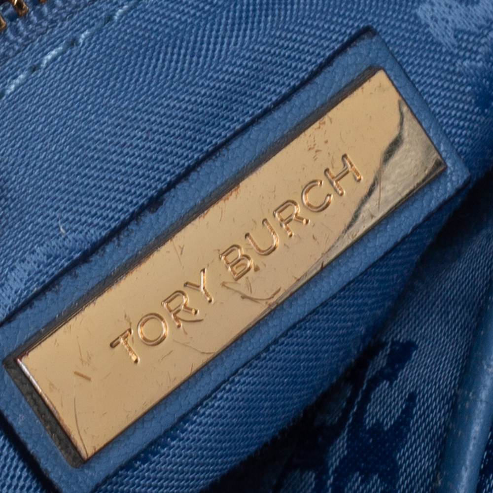 Tory Burch Blue Leather Fleming Shoulder Bag