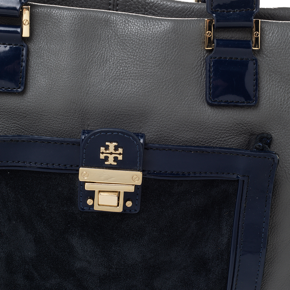 Tory Burch Multicolor Suede And Leather Tote
