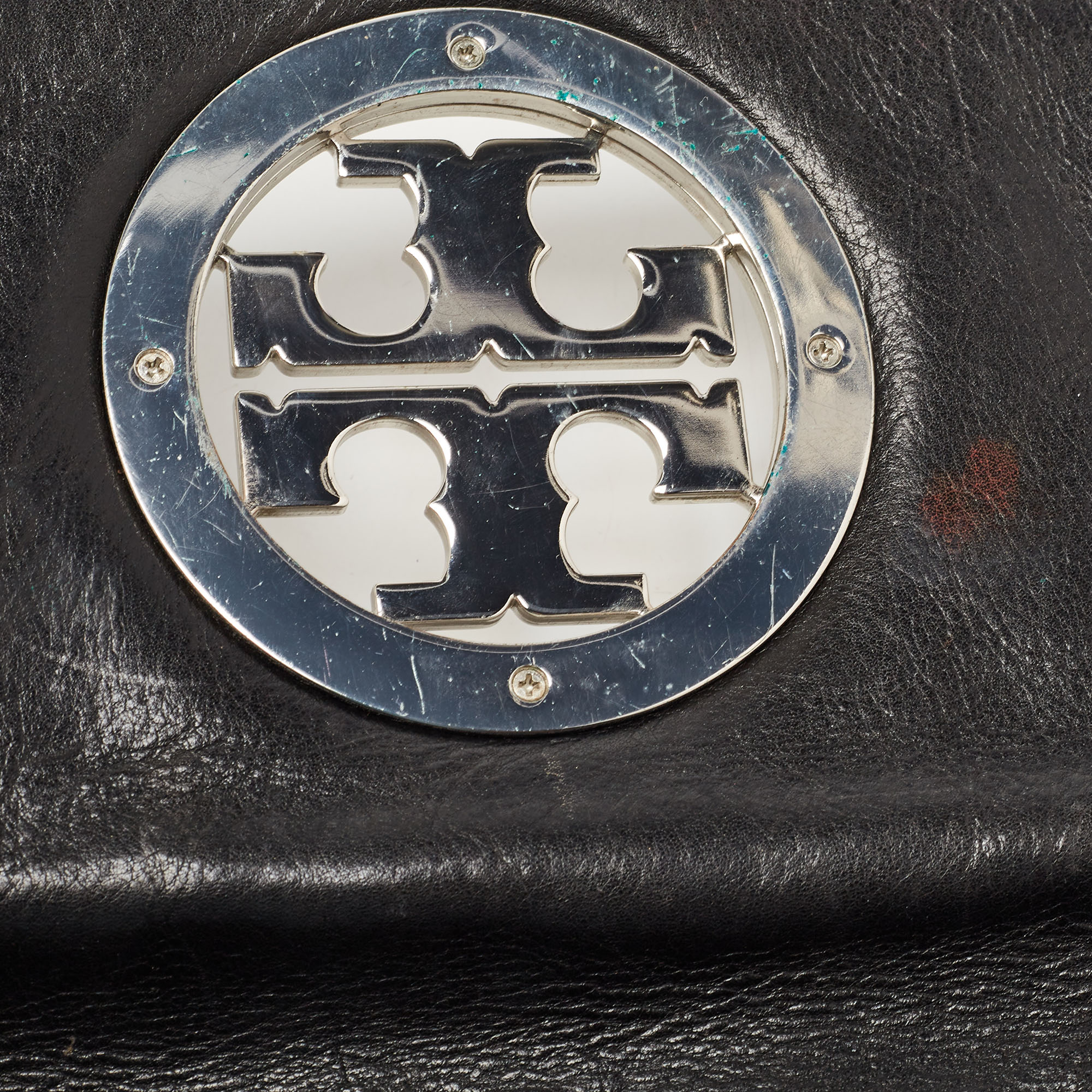 Tory Burch Black Leather Reva Logo Crossbody Bag