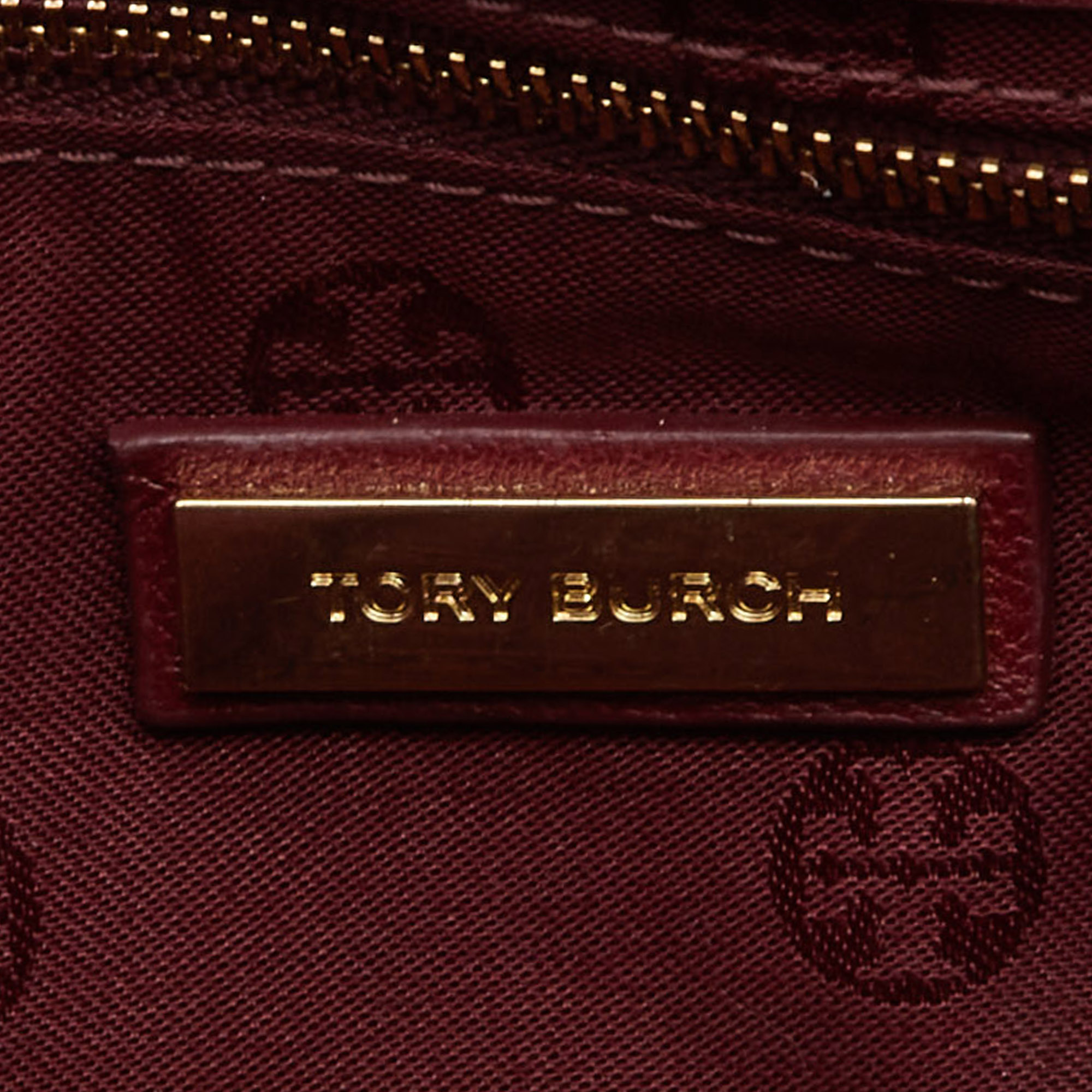Tory Burch Burgundy Leather Kira  Envelope Flap Shoulder Bag
