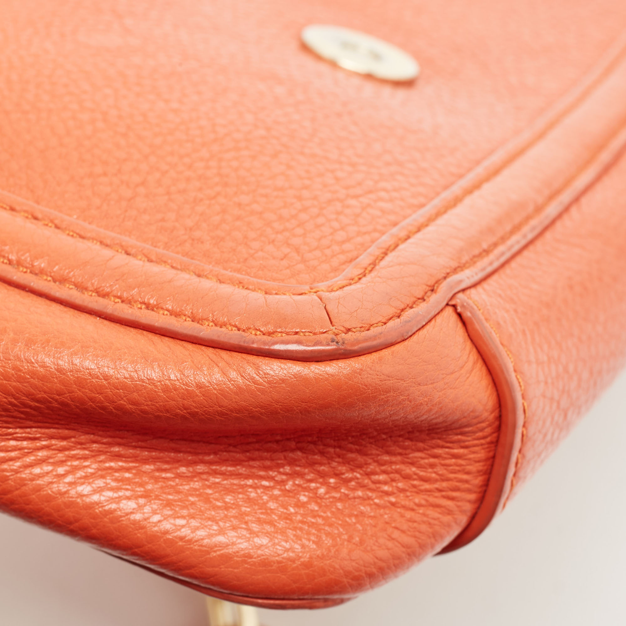 Tory Burch Orange Leather Amanda Crossbody Bag