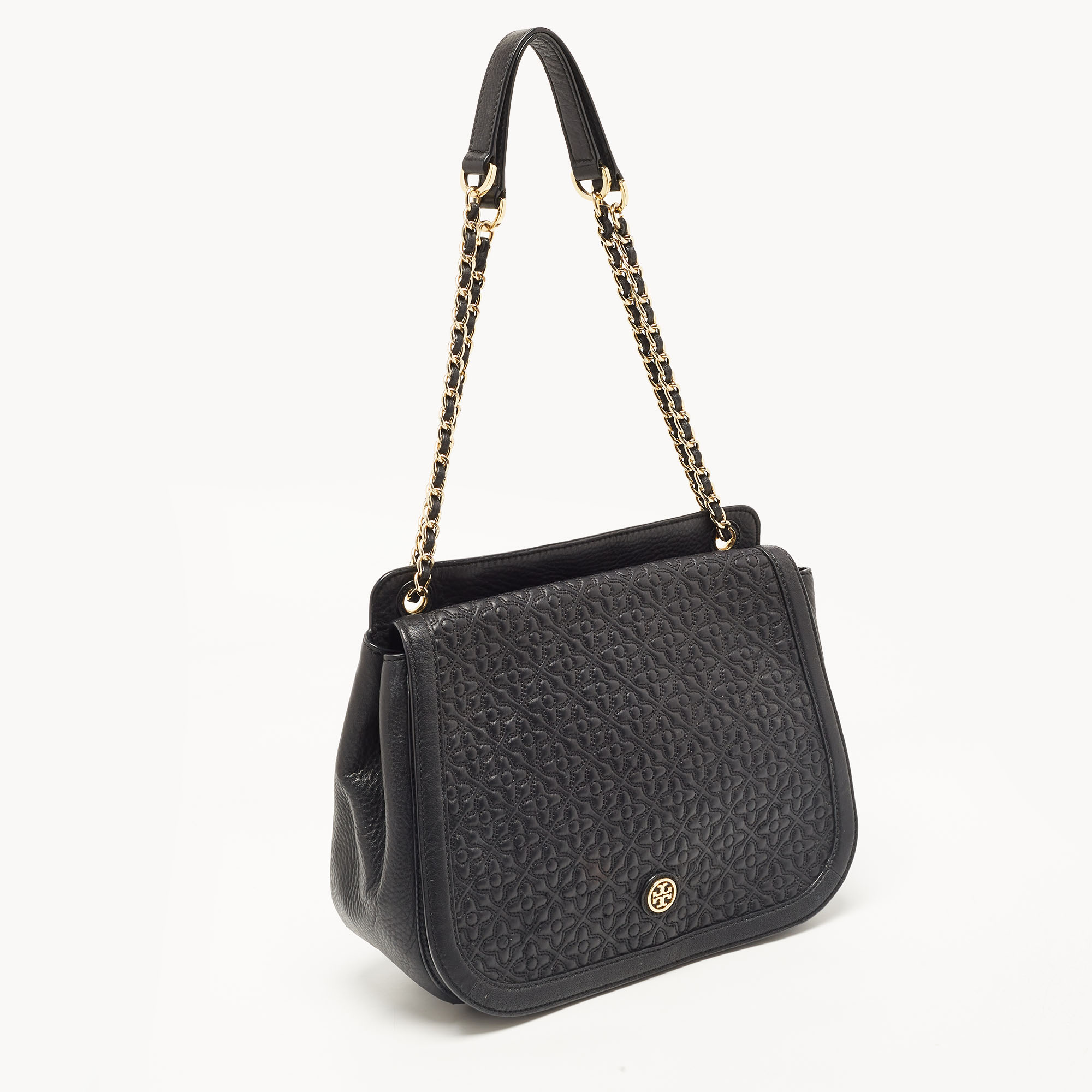 Tory Burch Black Quilted Leather Bryant Shoulder Bag