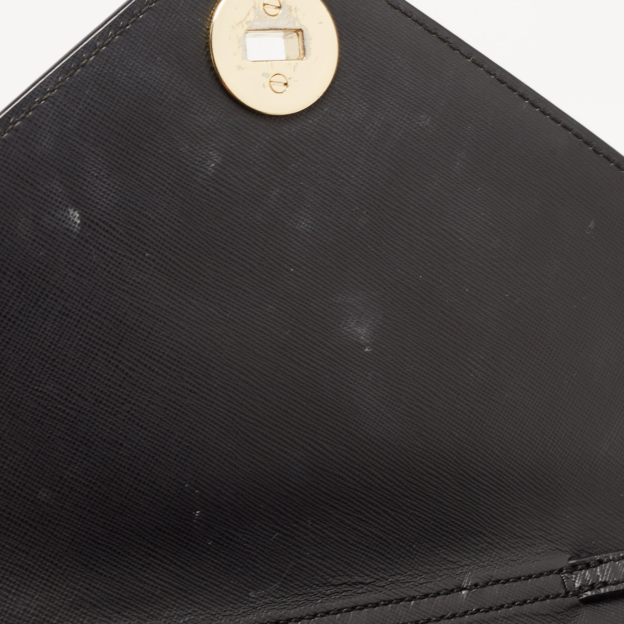 Tory Burch Black Leather Kira Envelope Flap Chain Bag