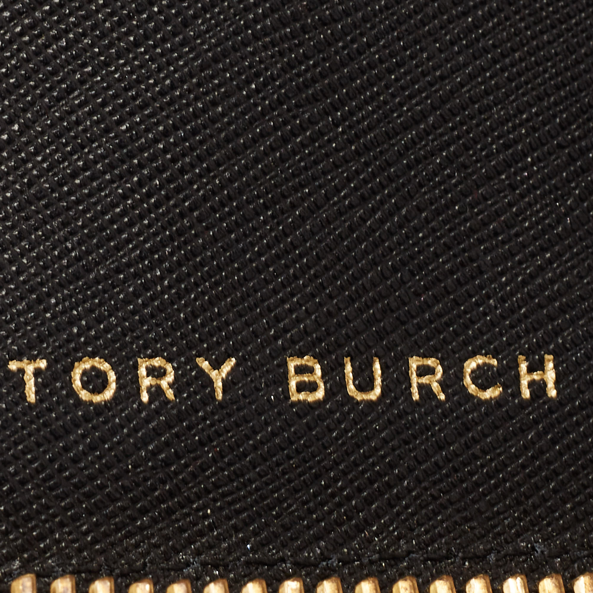 Tory Burch Black Leather Robinson Zip Around Wristlet Wallet