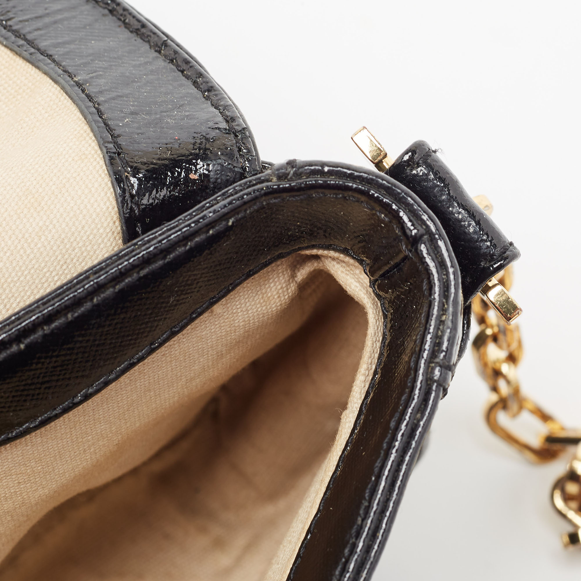 Tory Burch Black Saffiano Patent Leather Robinson Shoulder Bag