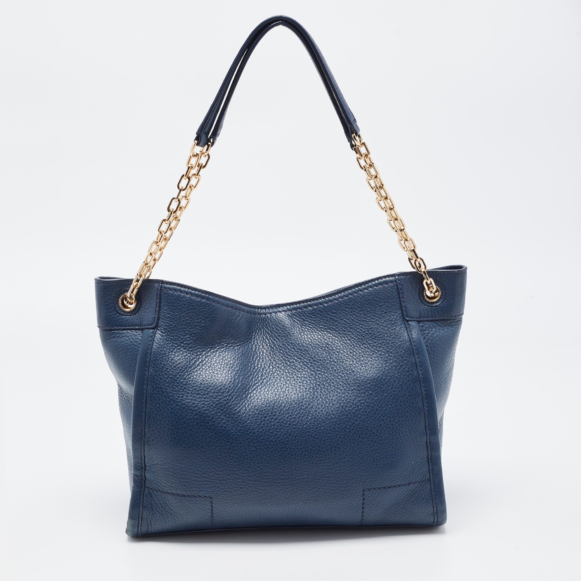 Tory Burch Blue Leather McGraw Slouchy Tote