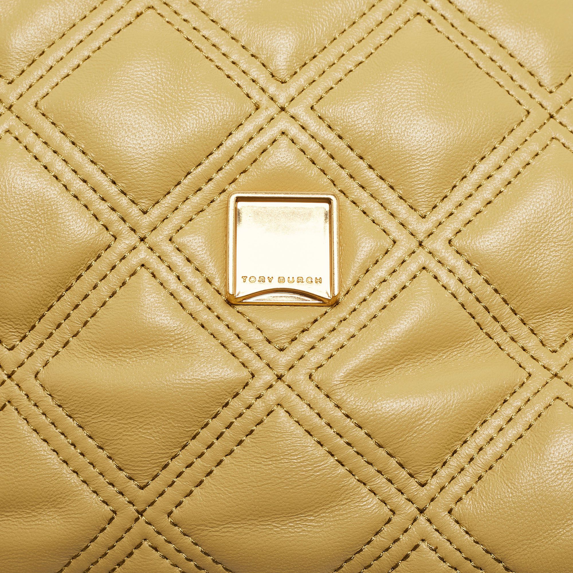 Tory Burch Yellow Quilted Leather Small Fleming Shoulder Bag