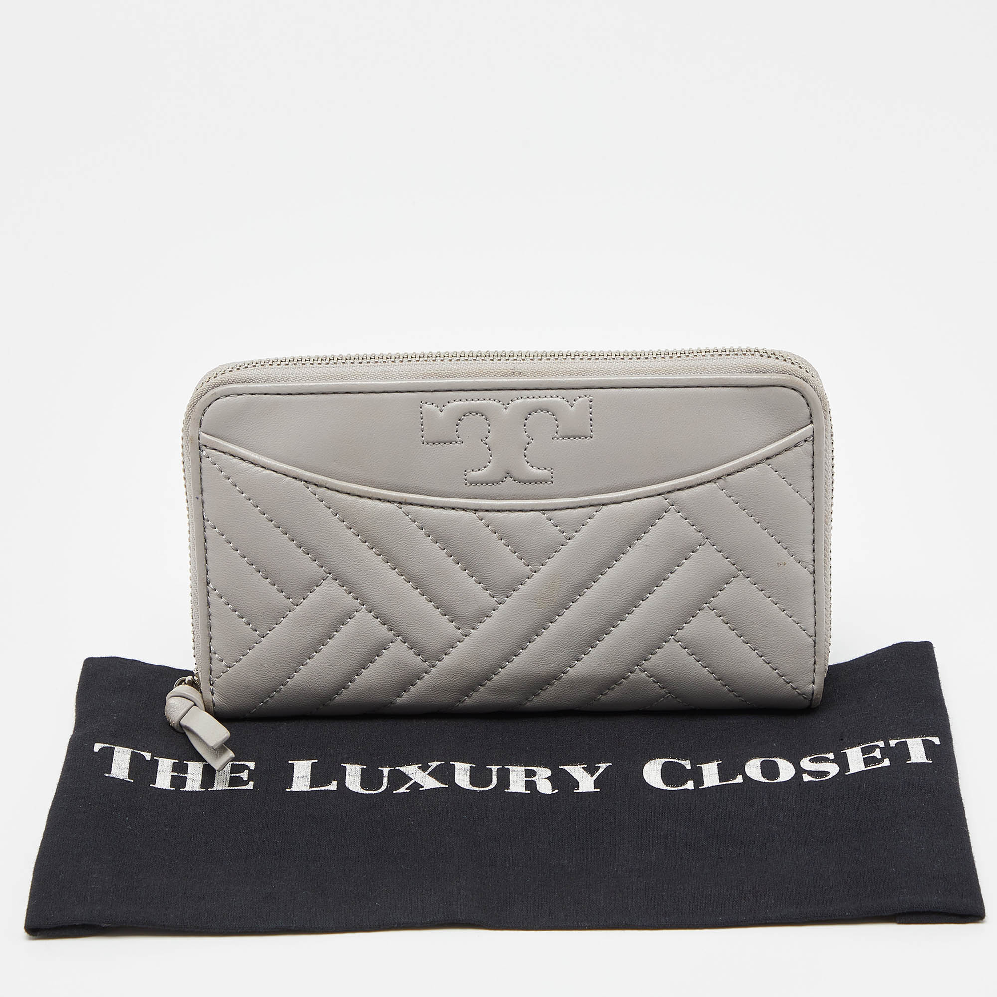 Tory Burch Grey Leather Alexa Continental Wallet