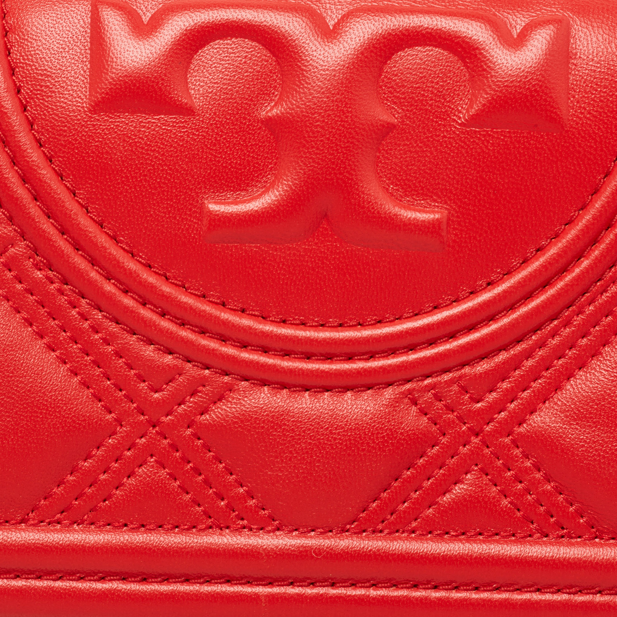 Tory Burch Red Quilted Leather Fleming Clutch