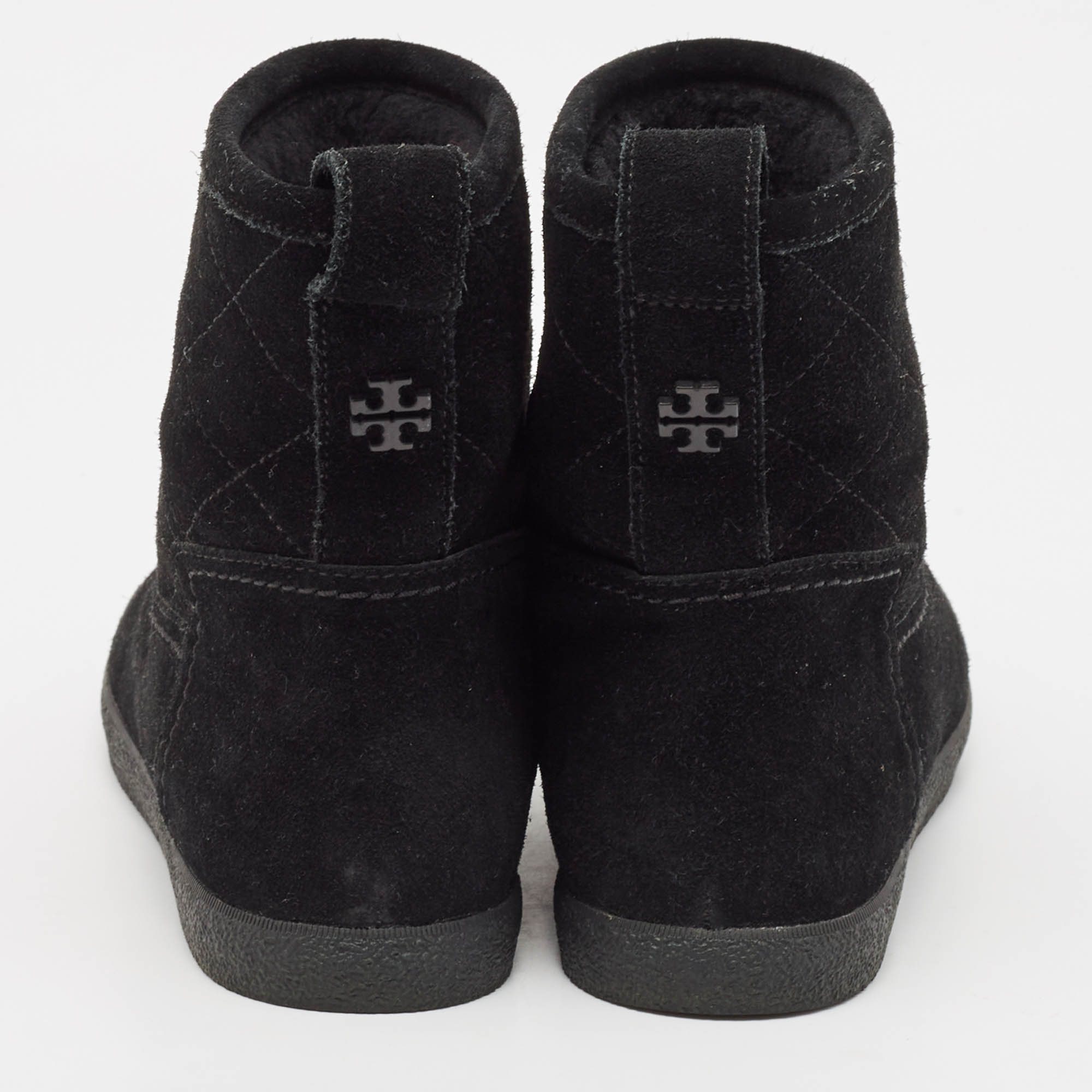 Tory Burch Black Suede Ankle Boots Size 37.5