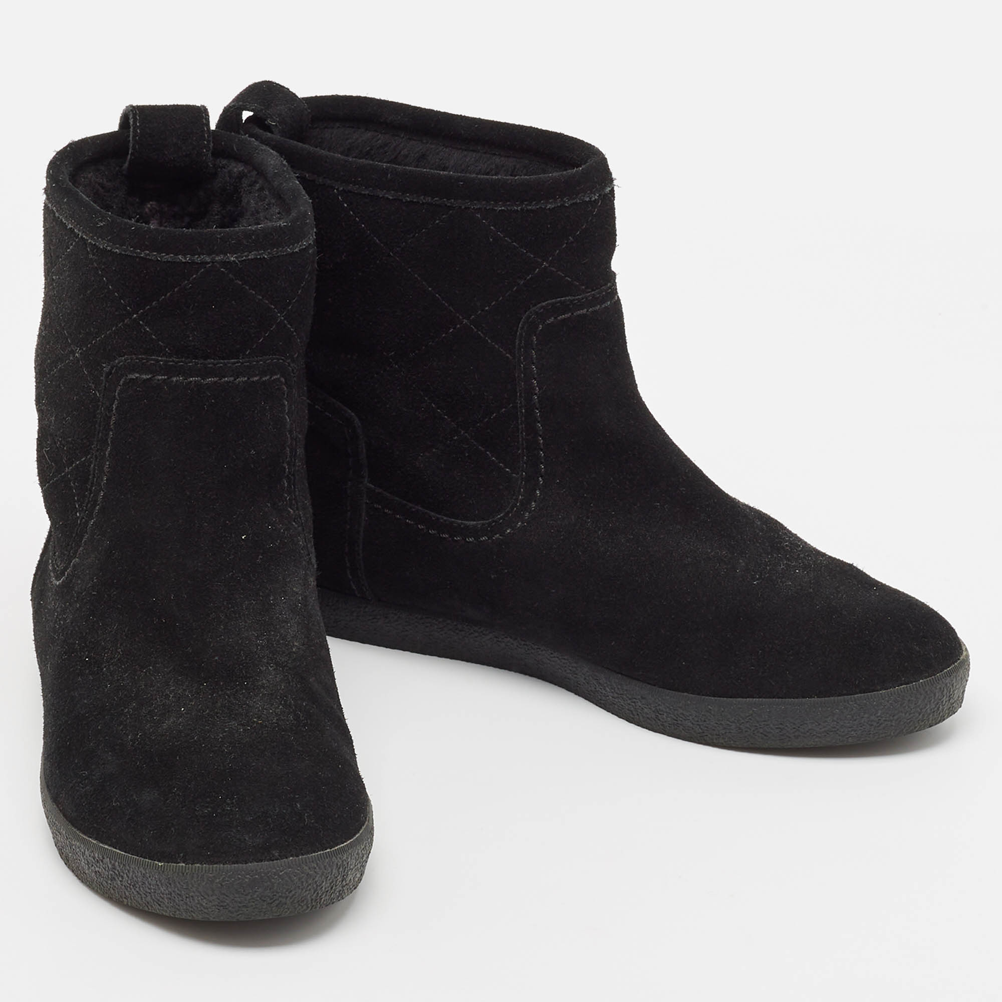 Tory Burch Black Suede Ankle Boots Size 37.5