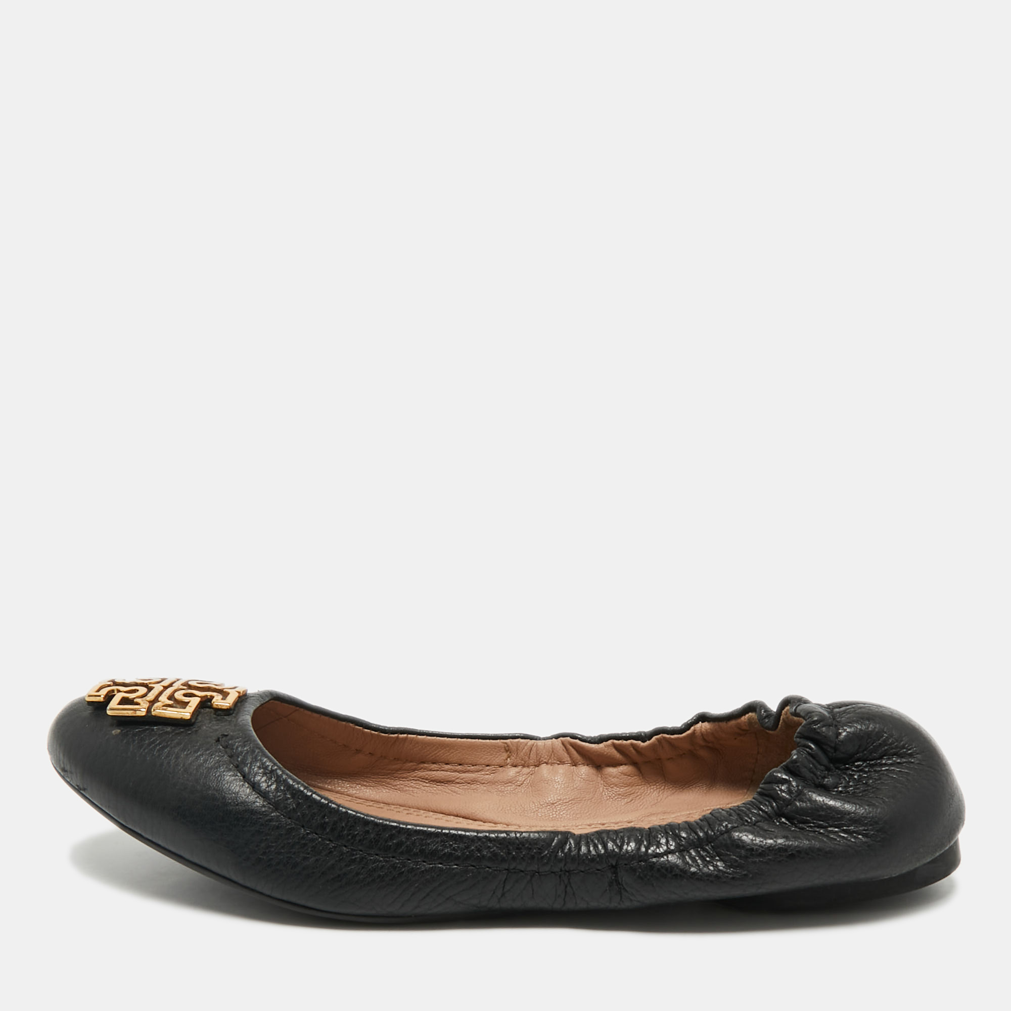Leather Melinda Scrunch Ballet Flats Size 36 - Tory Burch - Modalova