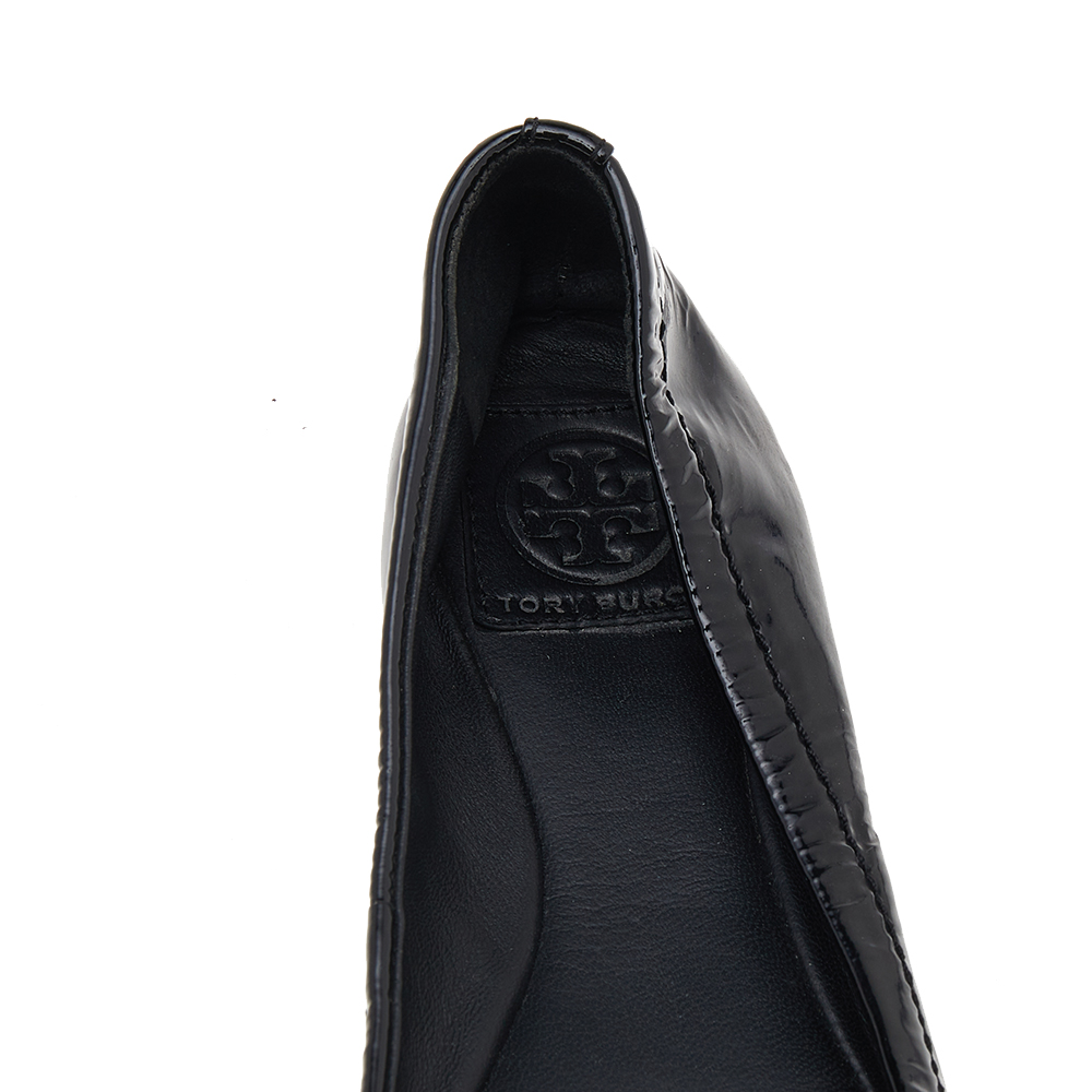 Tory Burch Black Patent Leather Flats Size 35