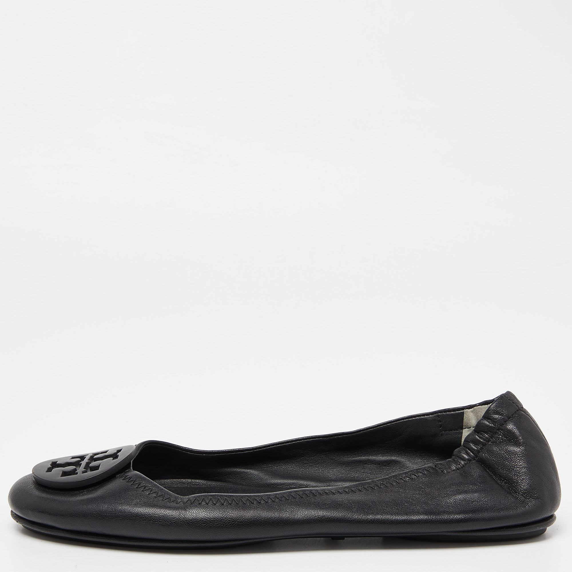 Tory Burch Black Leather Ballet Flats Size 38