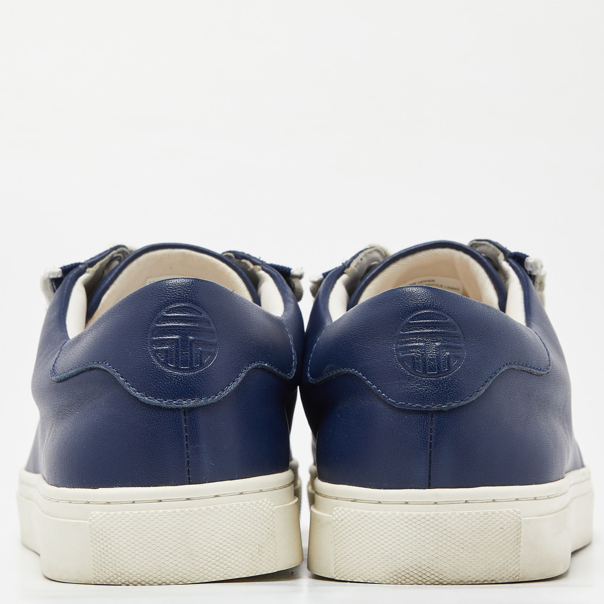 Tory Burch Blue Leather Low Top Sneakers Size 41