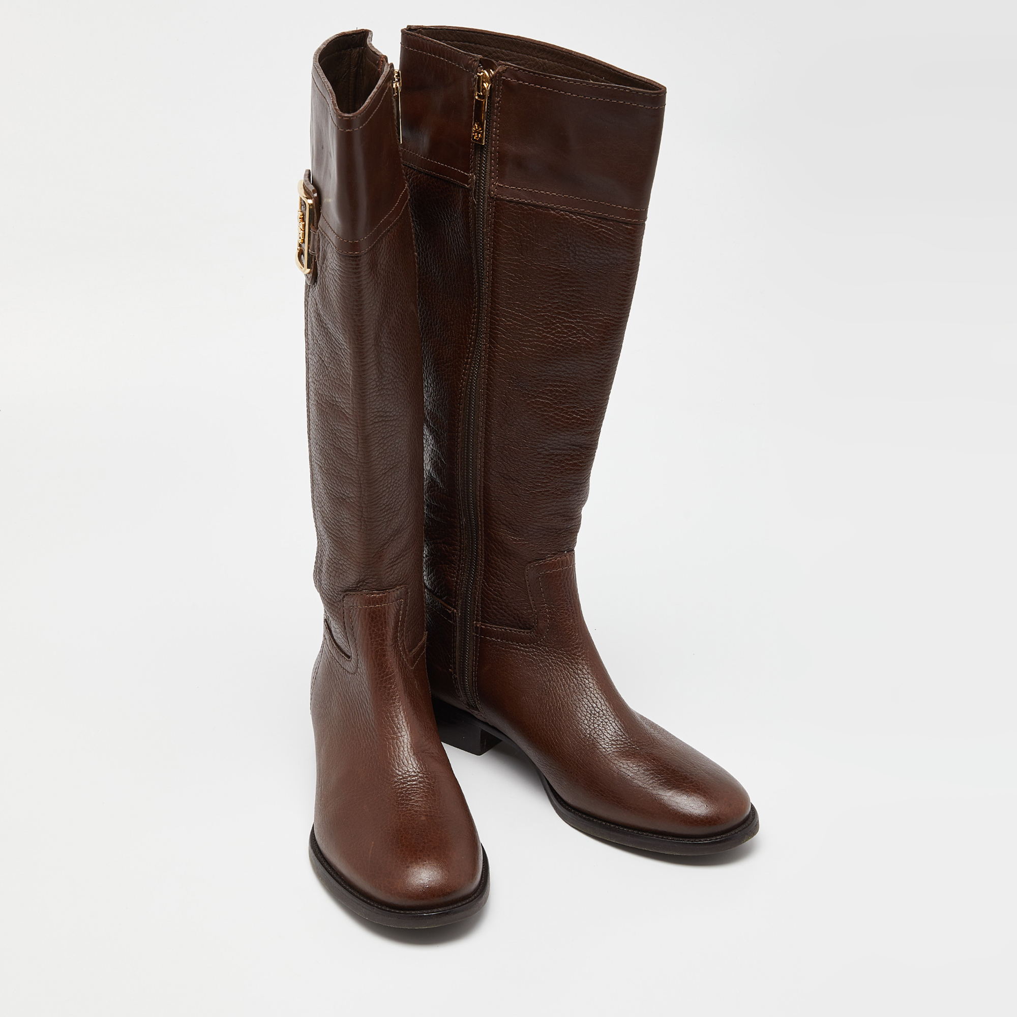Tory Burch Brown Leather Knee Length Boots Size 39