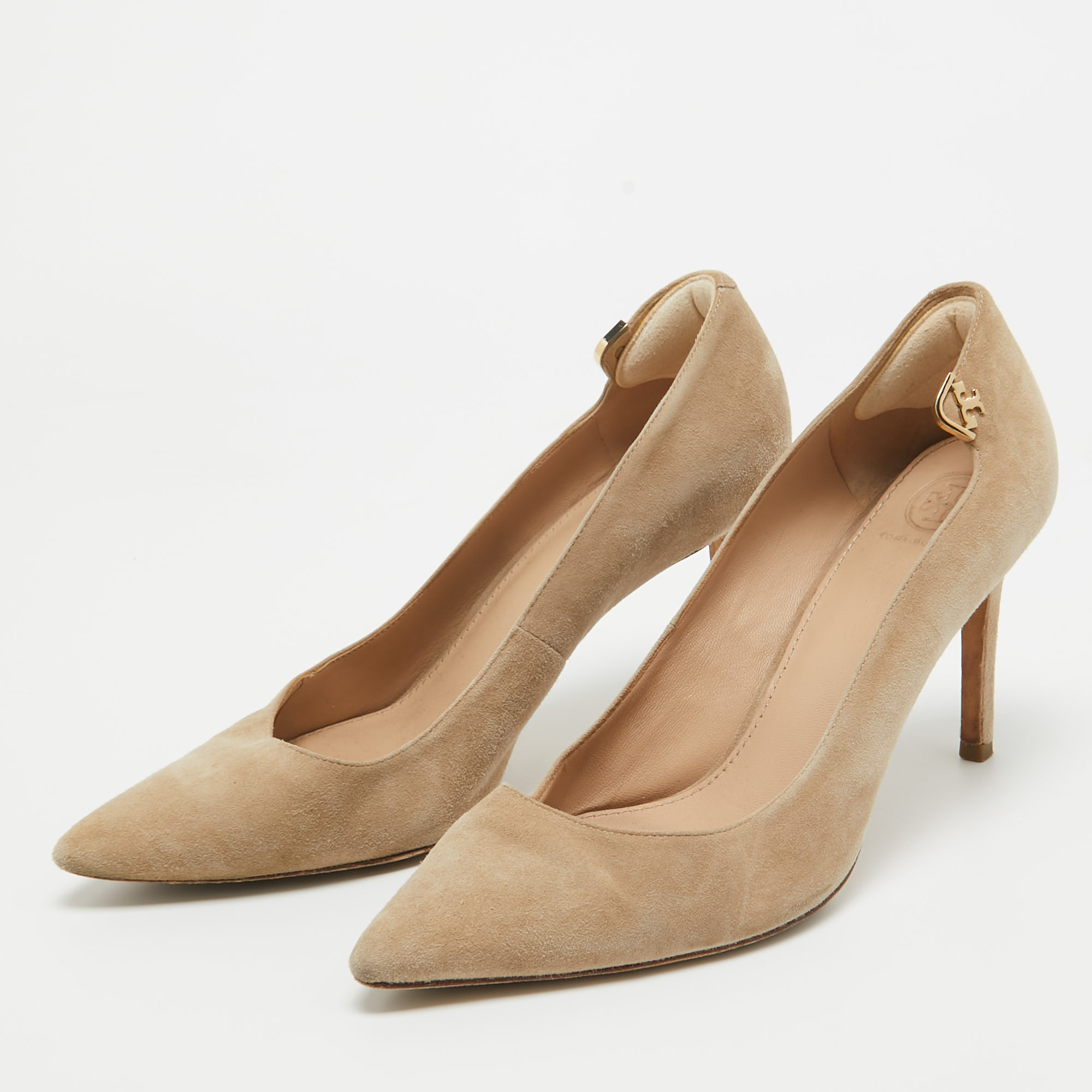 Tory Burch Beige Suede Elizabeth Pumps Size 39.5