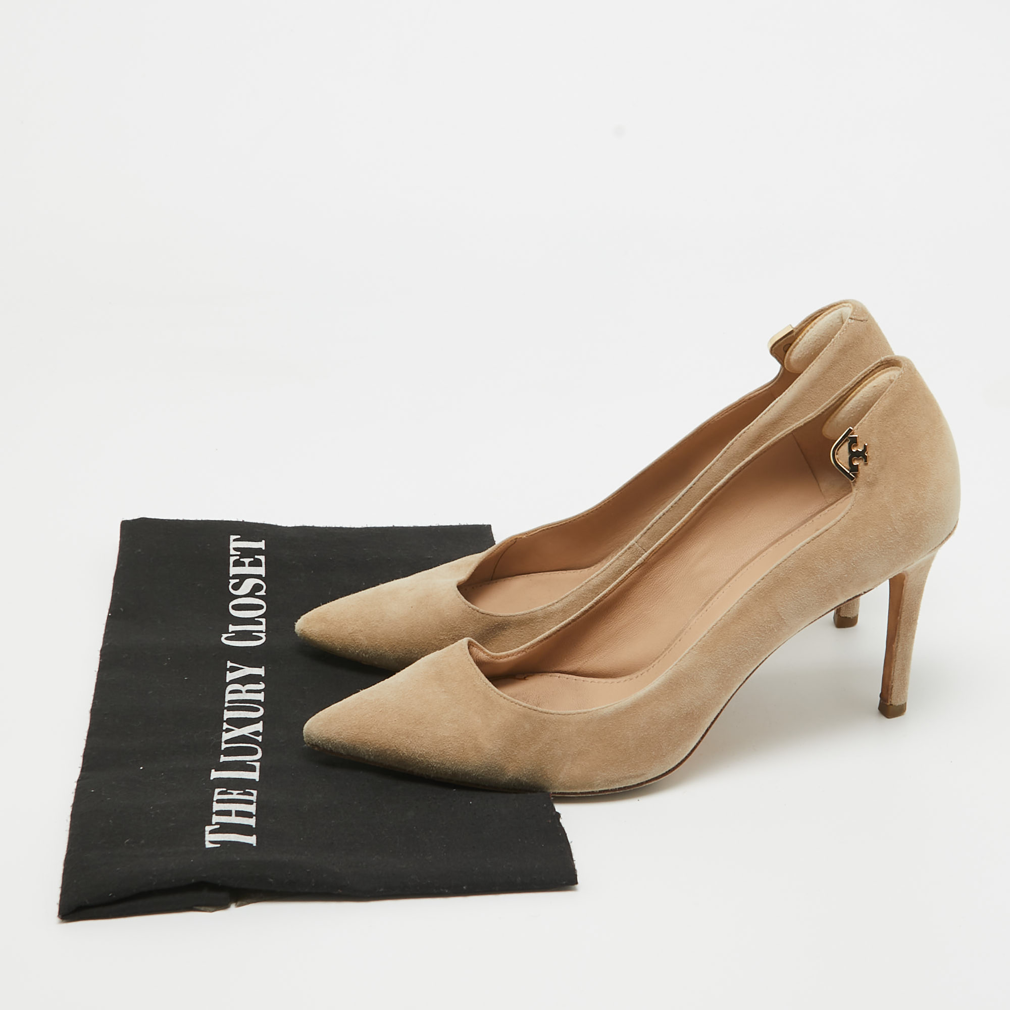 Tory Burch Beige Suede Elizabeth Pumps Size 39.5