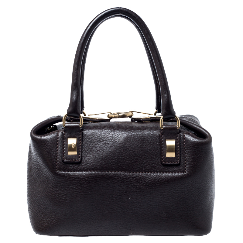 Image of Trussardi Dark Brown Leather Satchel