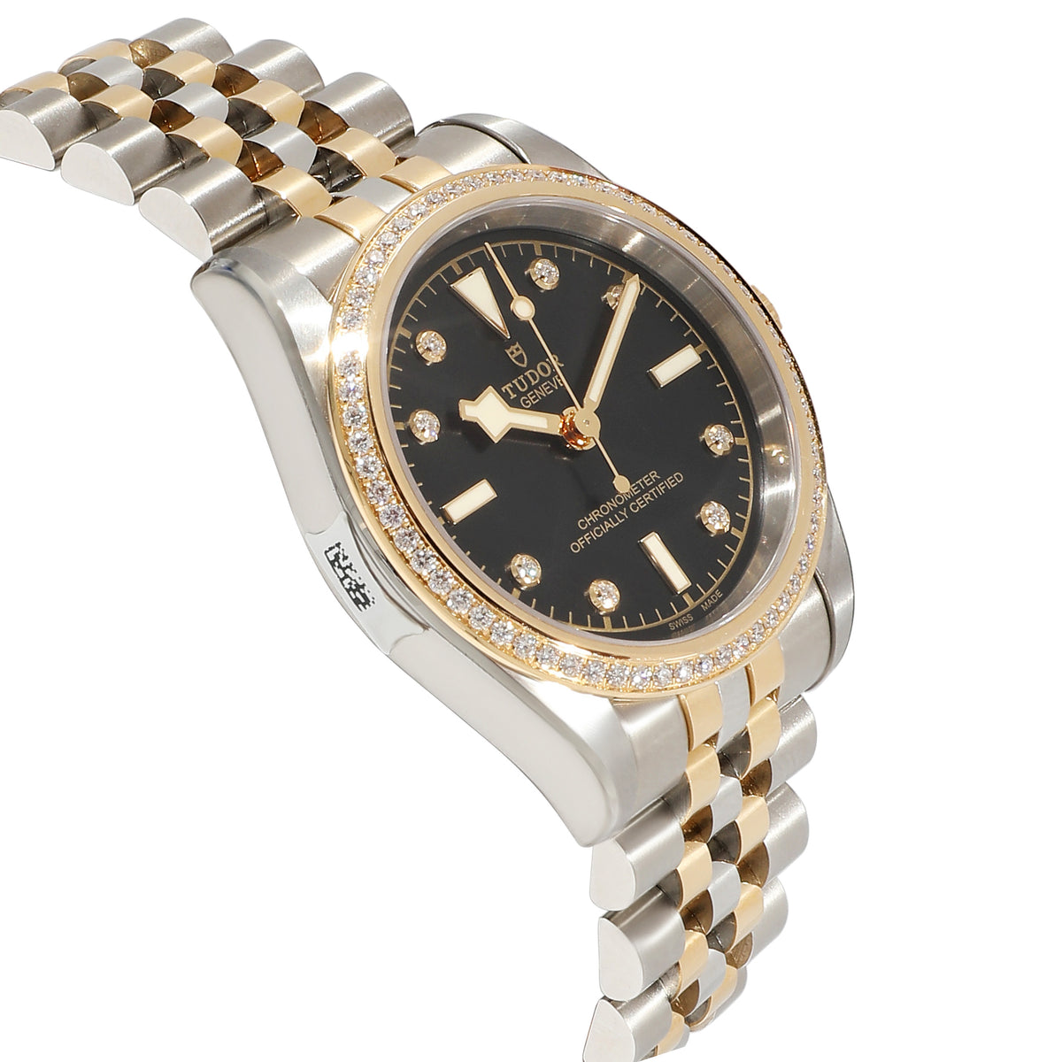 Tudor Black Diamonds 18K Yellow Gold And Stainless Steel Black Bay 79613 Women's Wristwatch 31 Mm