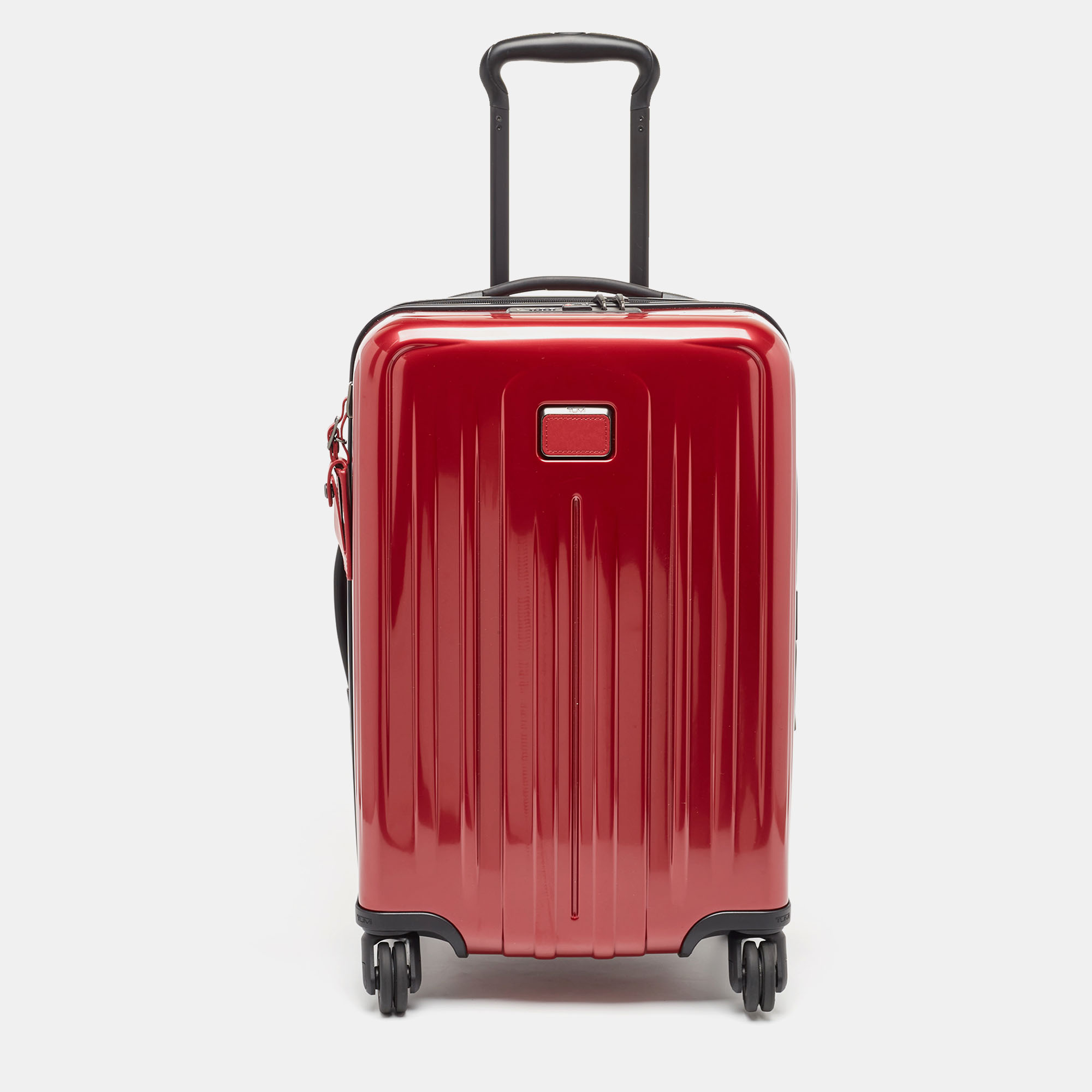TUMI Red 4 Wheeled V4 International Expandable Carry On Luggage