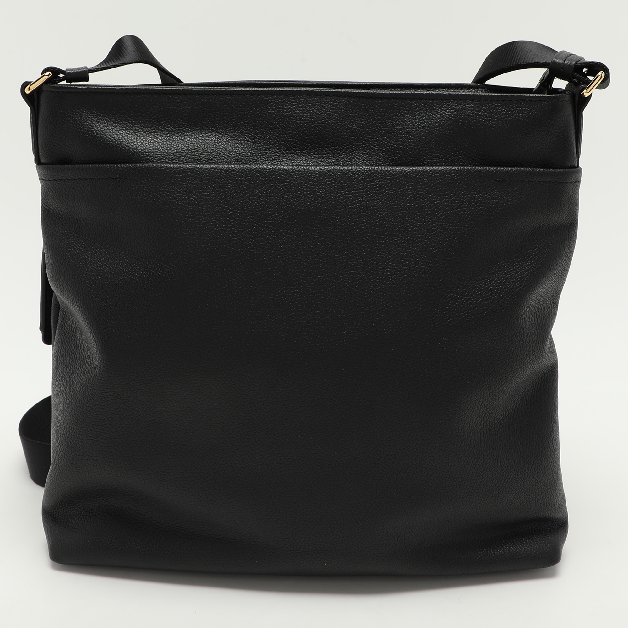 TUMI Black Leather Voyageur Messenger Bag