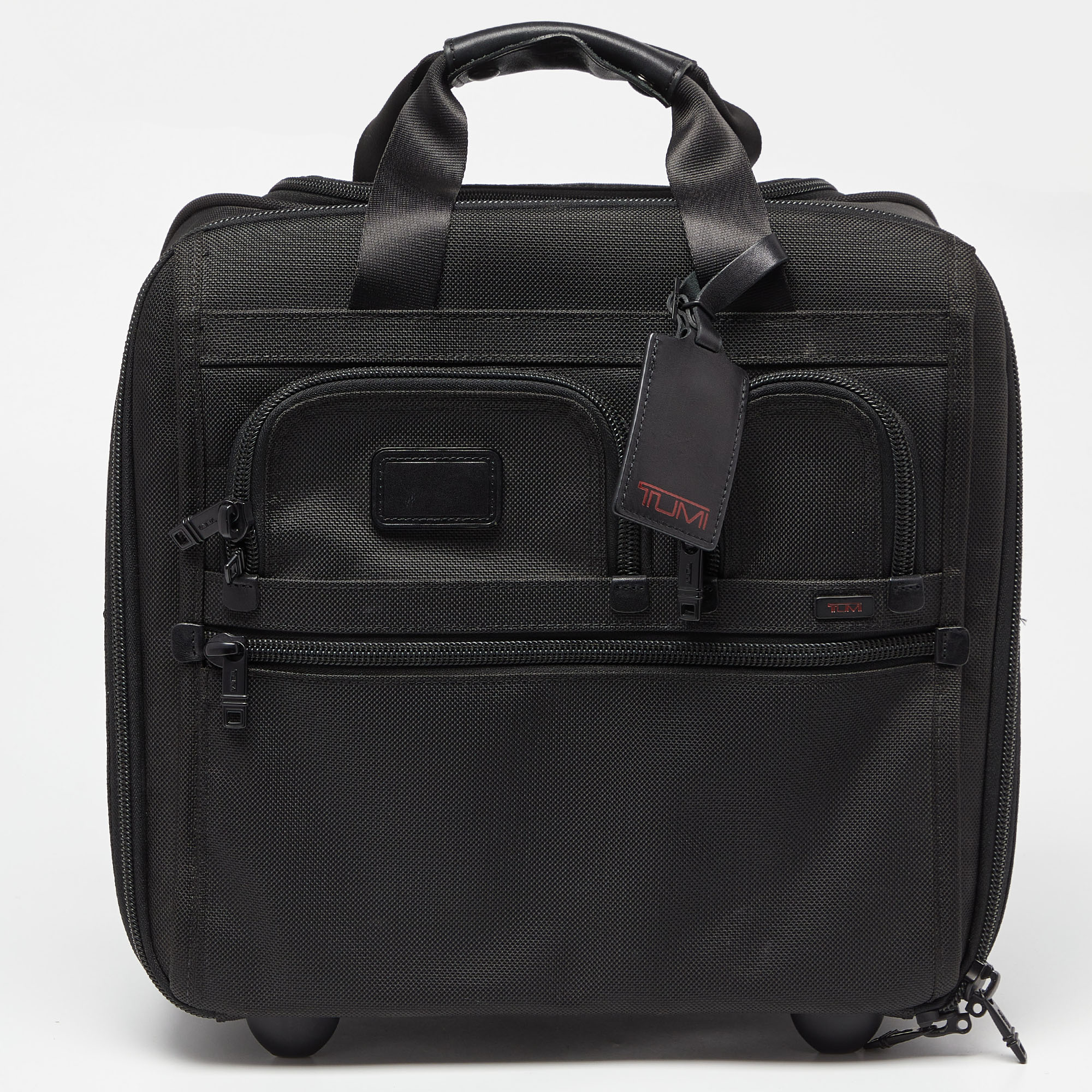 -TUMI Black Nylon And Leather Alpha Lightweight 2 Wheeled Laptop Briefcase