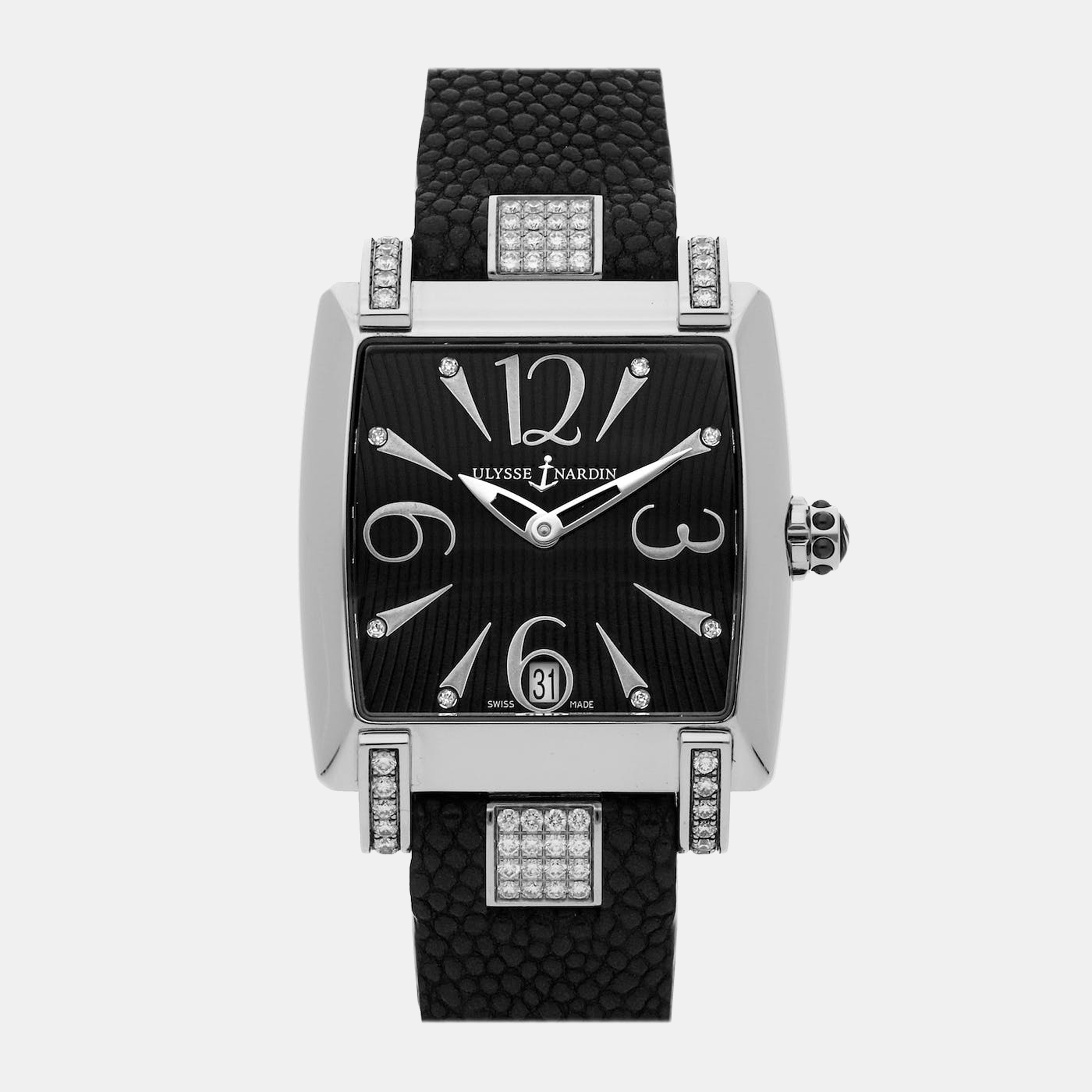 Ulysse Nardin Black Diamond Stainless Steel Caprice 133-91C/06-02 Automatic Women's Wristwatch 34 Mm