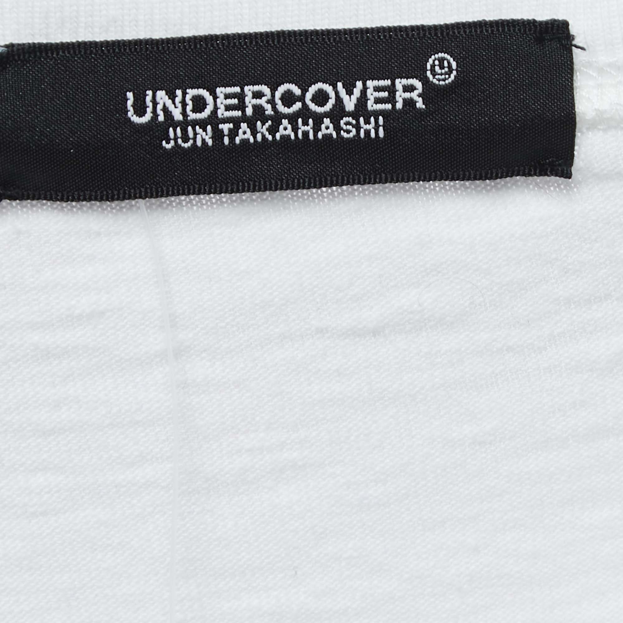Undercover White Printed Cotton Crew Neck Half Sleeve T-Shirt One Size