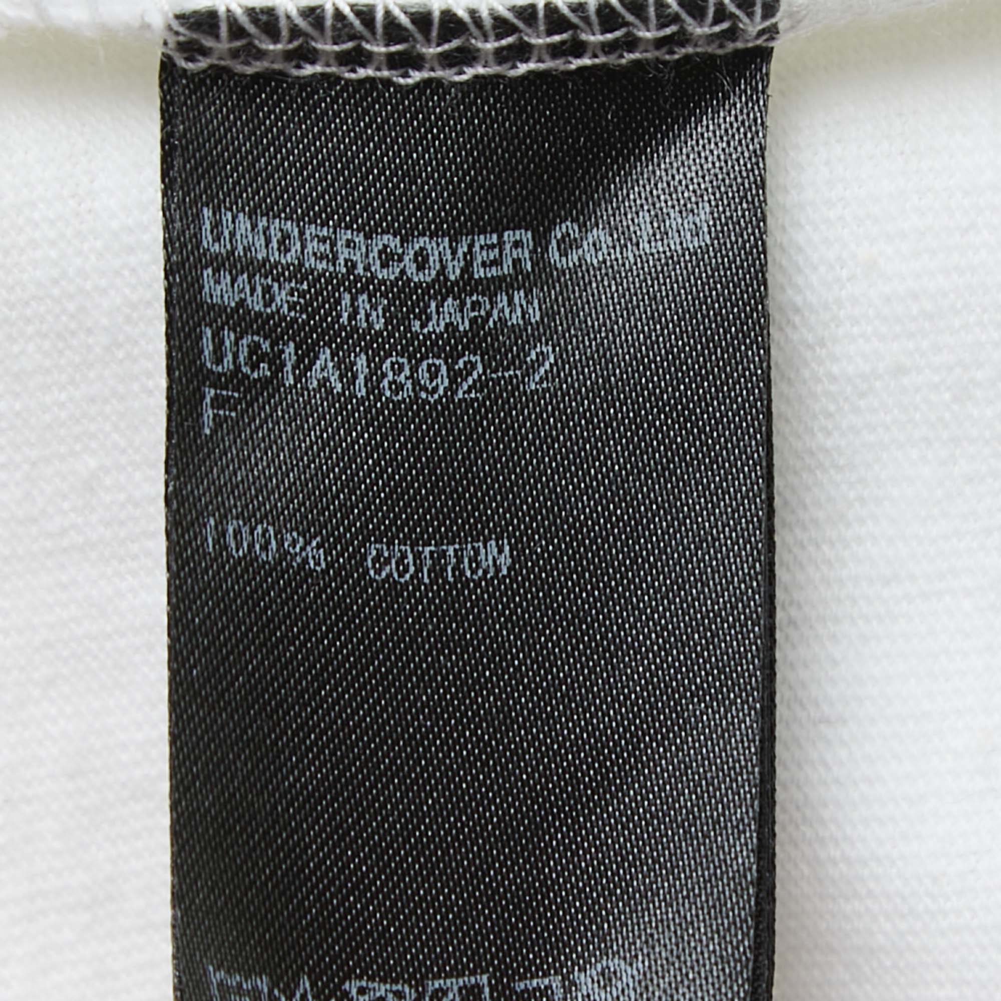 Undercover White Printed Cotton Crew Neck Half Sleeve T-Shirt One Size
