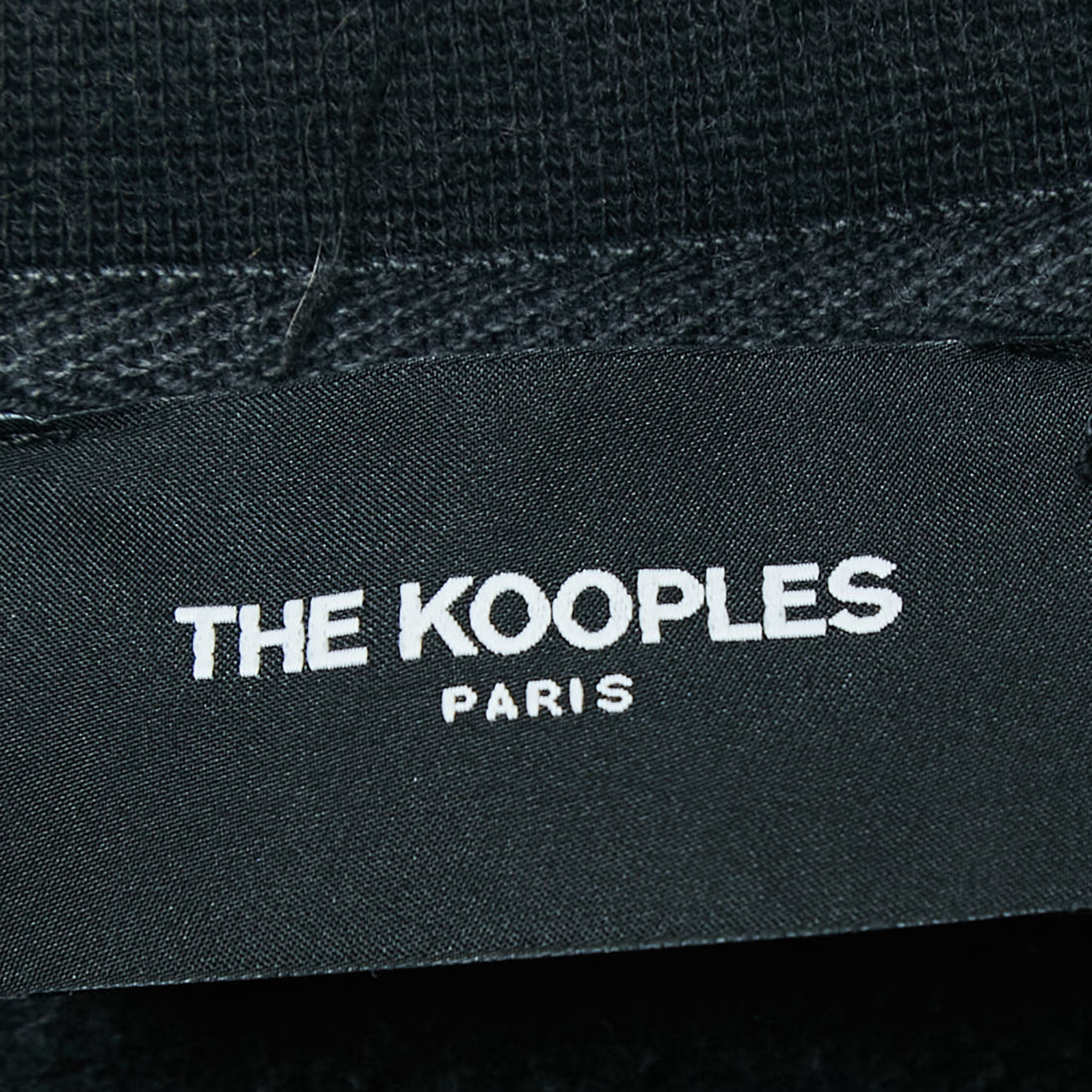 The Kooples Grey Logo Print Faded Cotton Knit Sweatshirt M