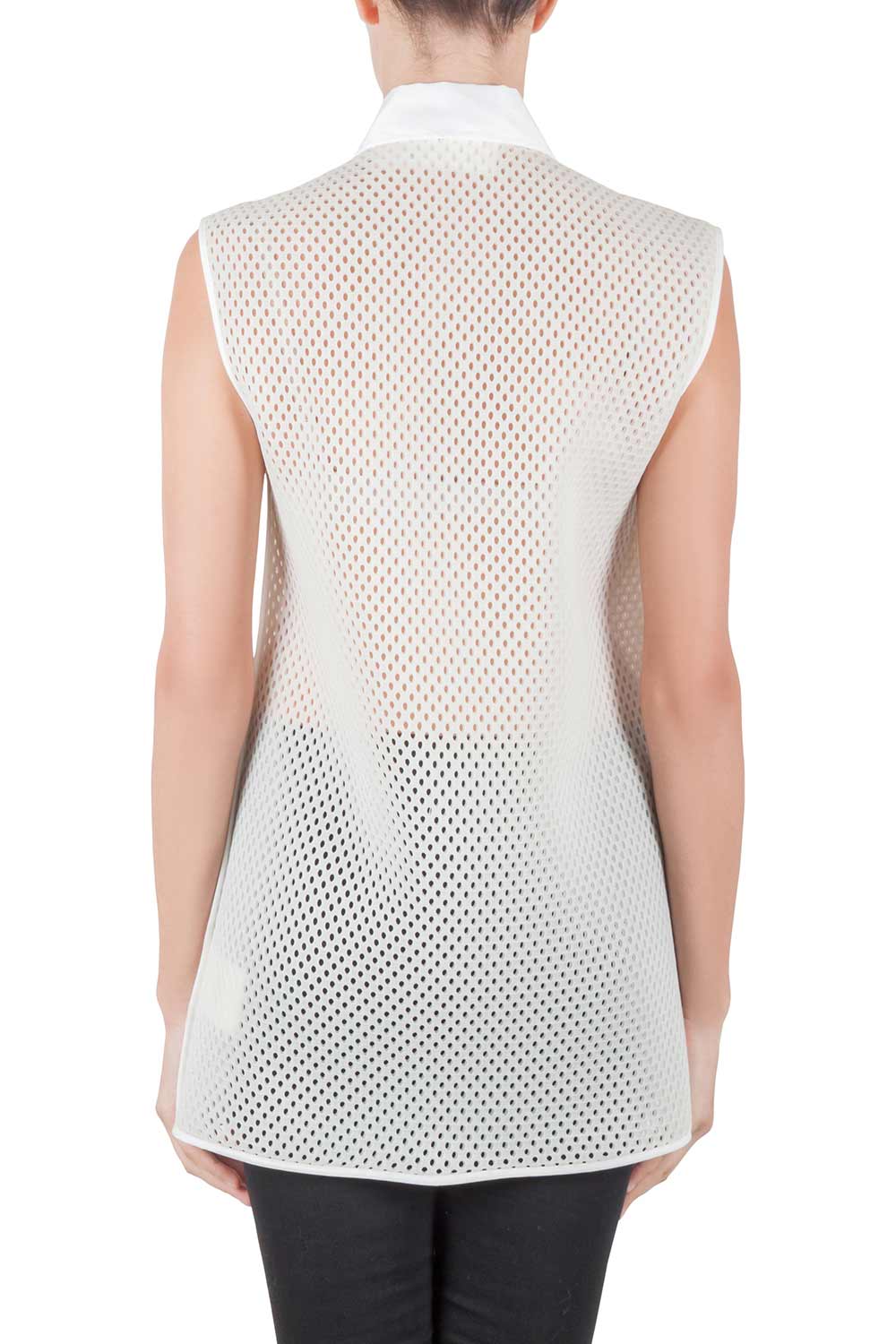 Acne Studios White Perforated Mesh Sleeveless Adelia Shirt M