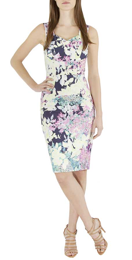 Erdem Multicolor Floral Print Cotton Blend Sleeveless Trina Sheath Dress S