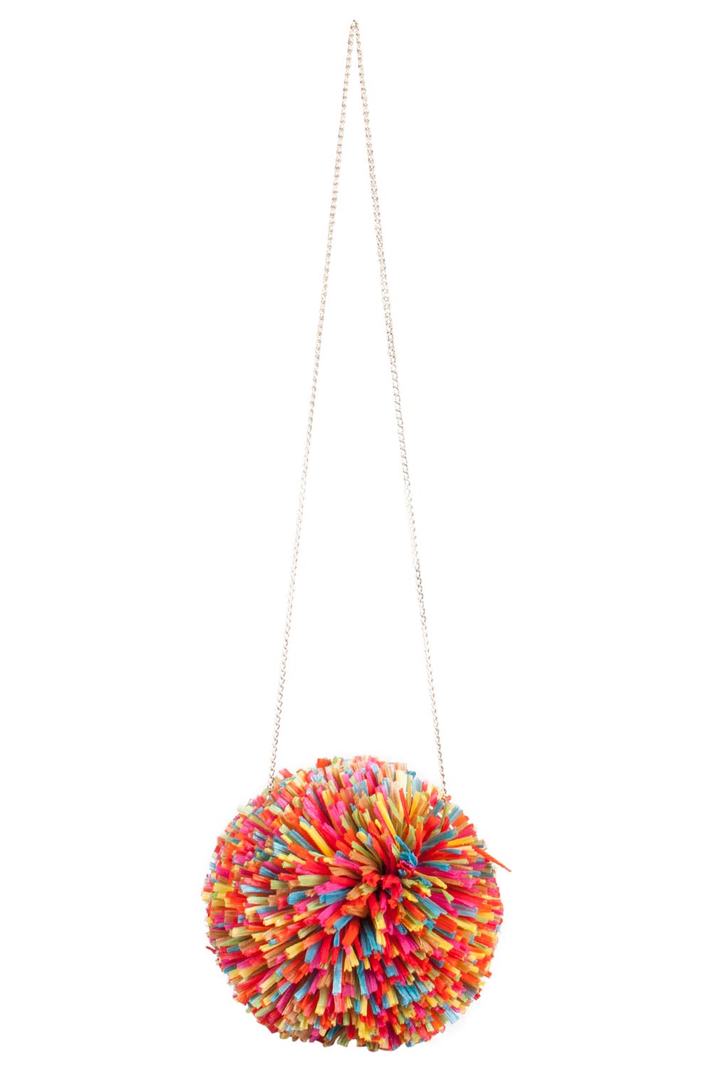 Image of Charlotte Olympia Multicolor Straw and Suede Fiesta Chain Clutch Bag
