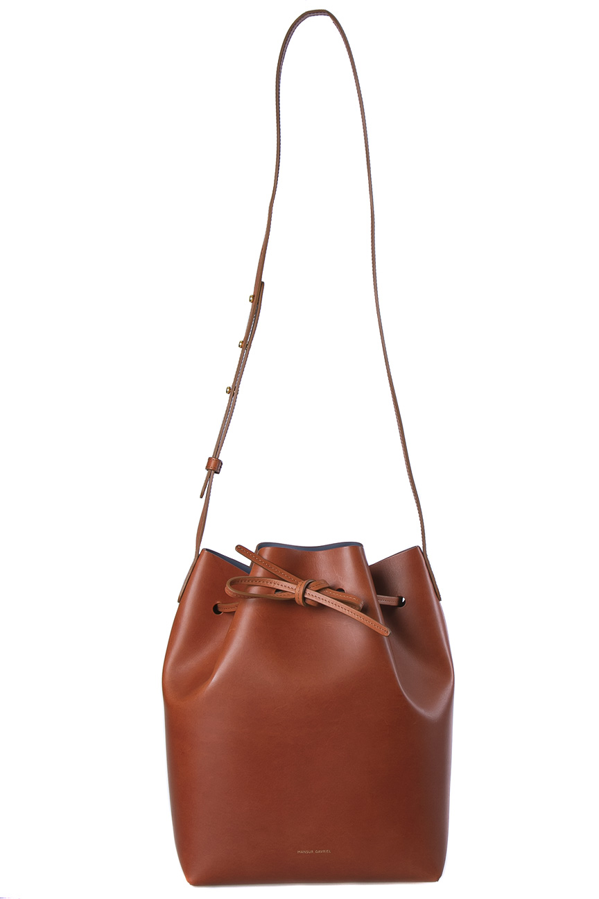 Image of Mansur Gavriel Brandy Leather Bucket Bag