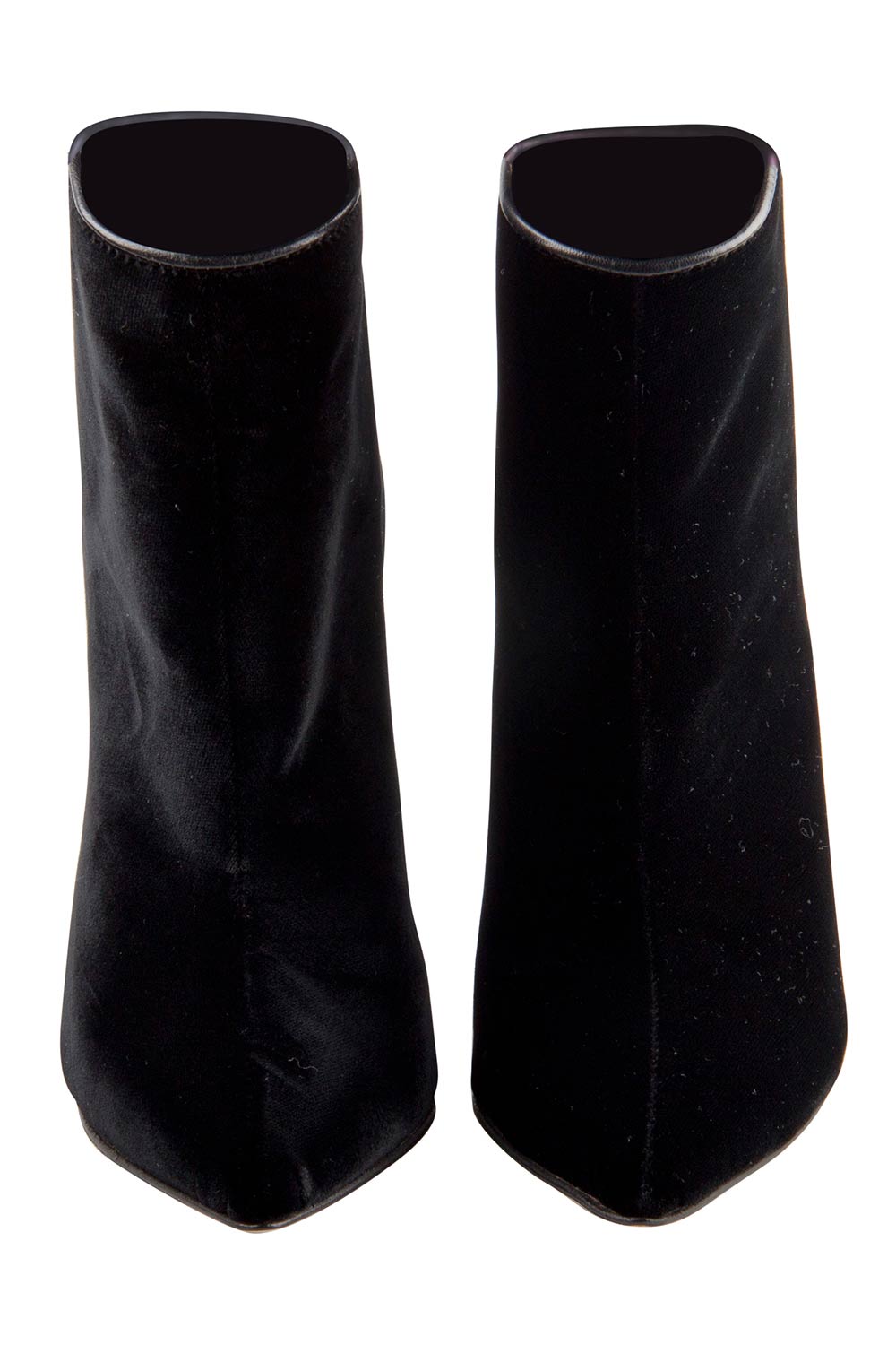 Olcay Gulsen Black Velvet Pointed Toe Ankle Boots Size 37