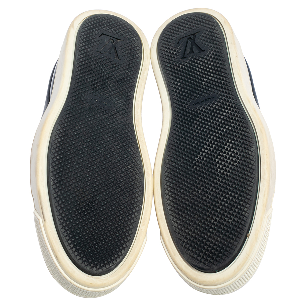 Louis Vuitton Denim Monogram Tempo Slip On Sneakers Size 34