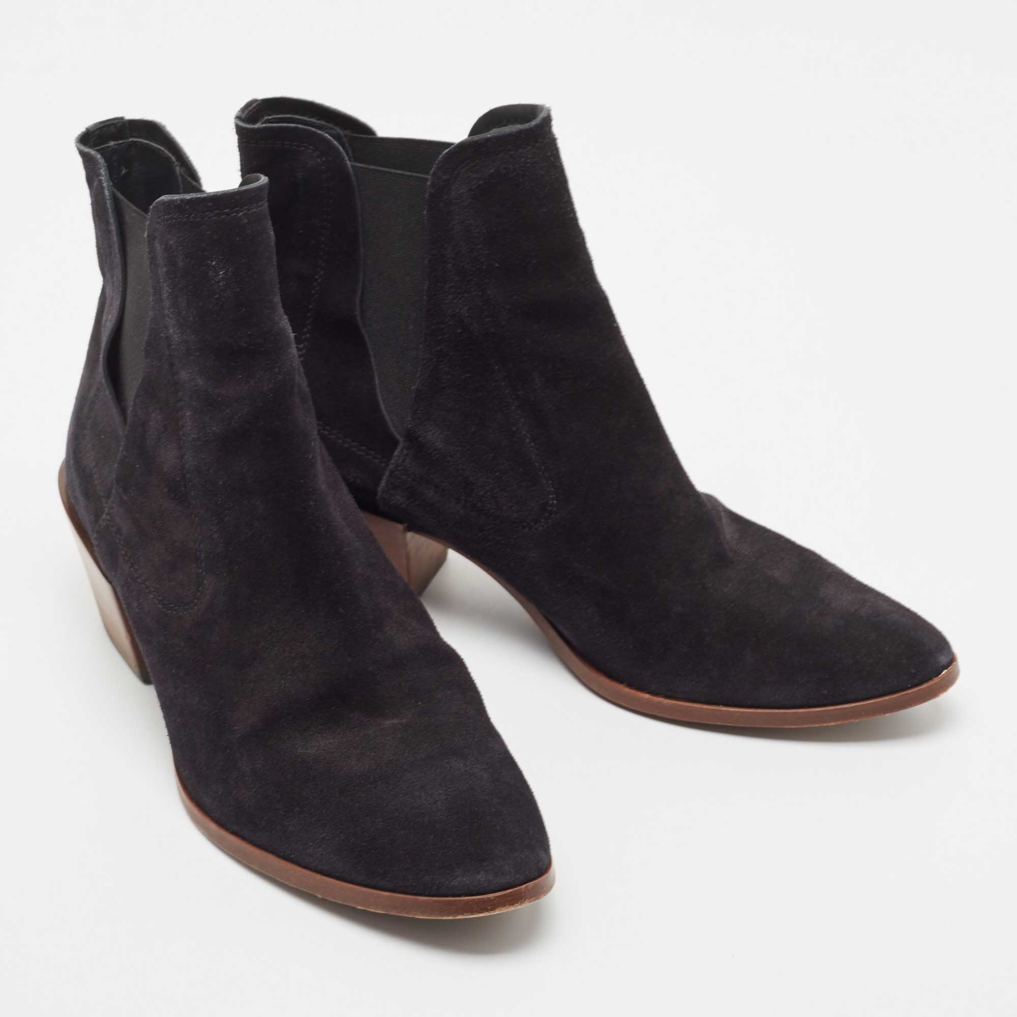 Tod's Black Suede Ankle Boots Size 39.5