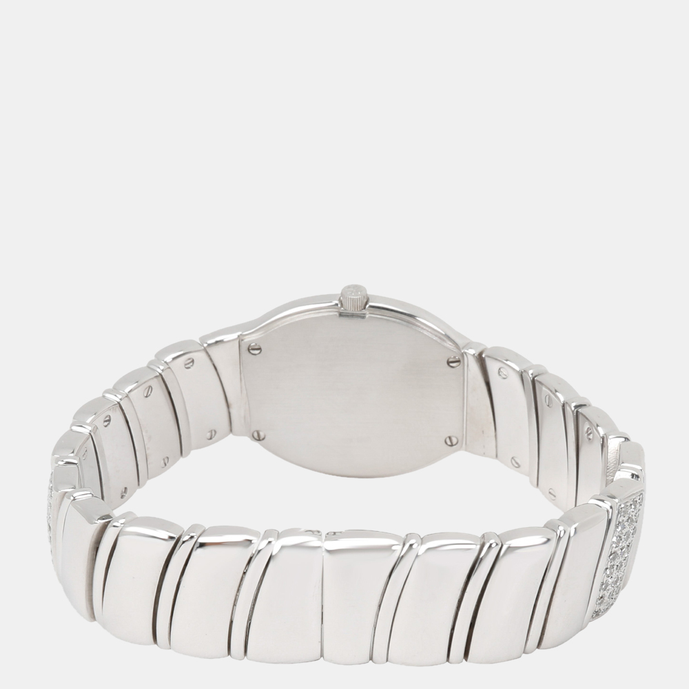 Vacheron Constantin Silver Diamond 18k White Gold Absolues 27036/PB Quartz Women's Wristwatch 19 Mm
