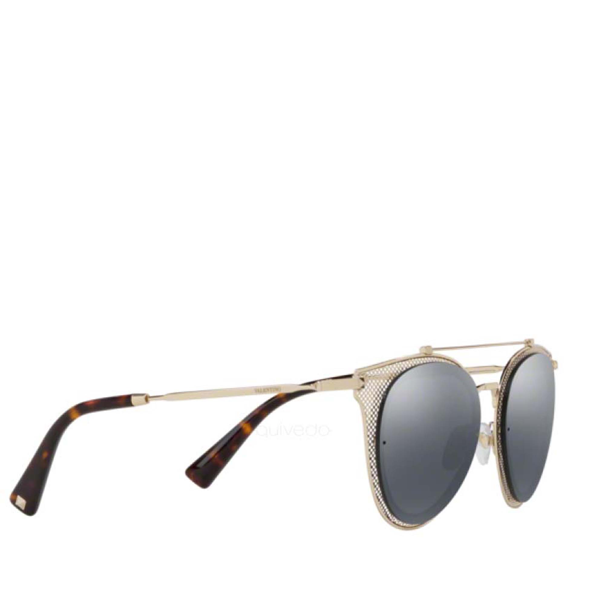 Valentino Gold Tone - VA2019 - Round-frame Sunglasses