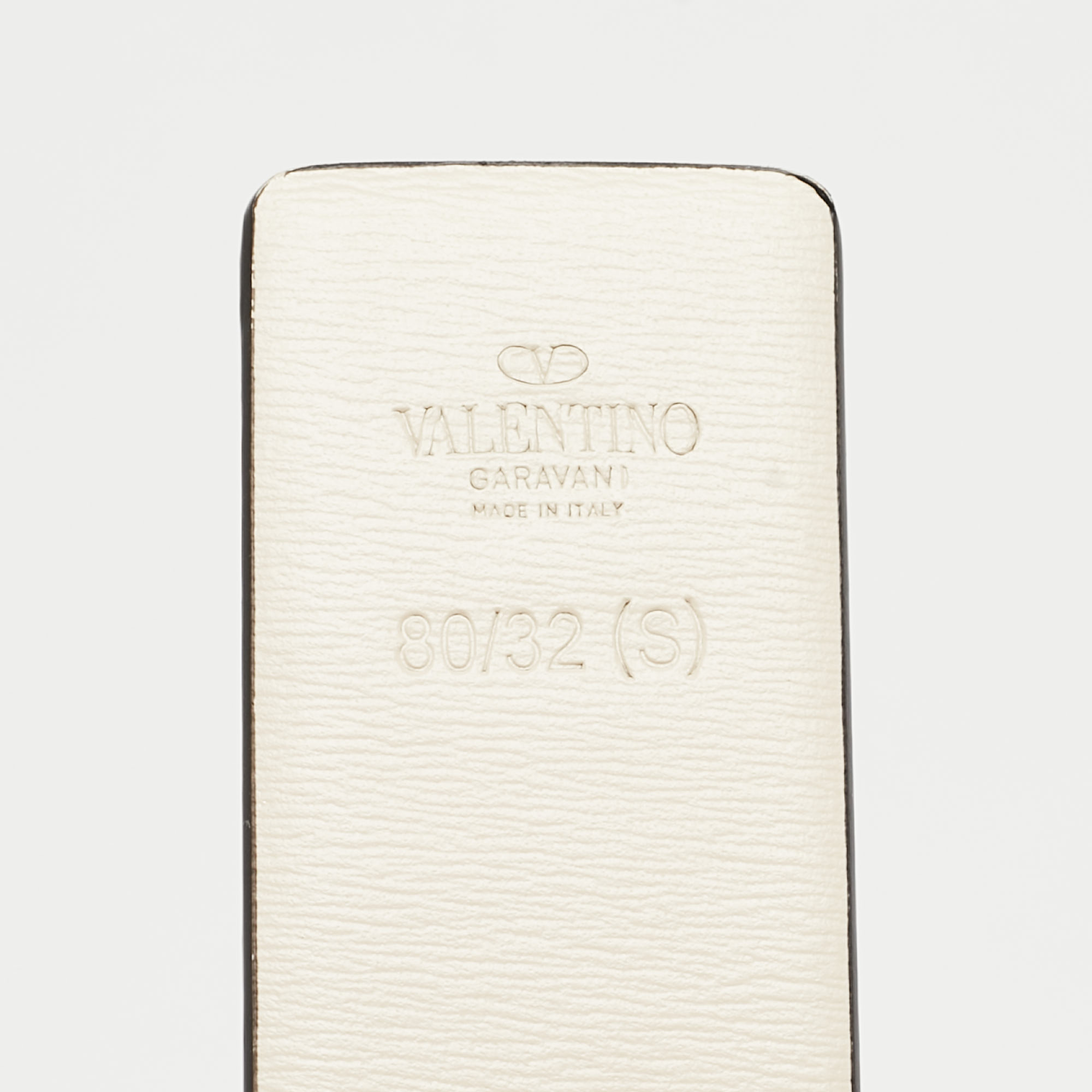 Valentino Mint Green/Cream Leather VLogo Reversible Belt 80 CM