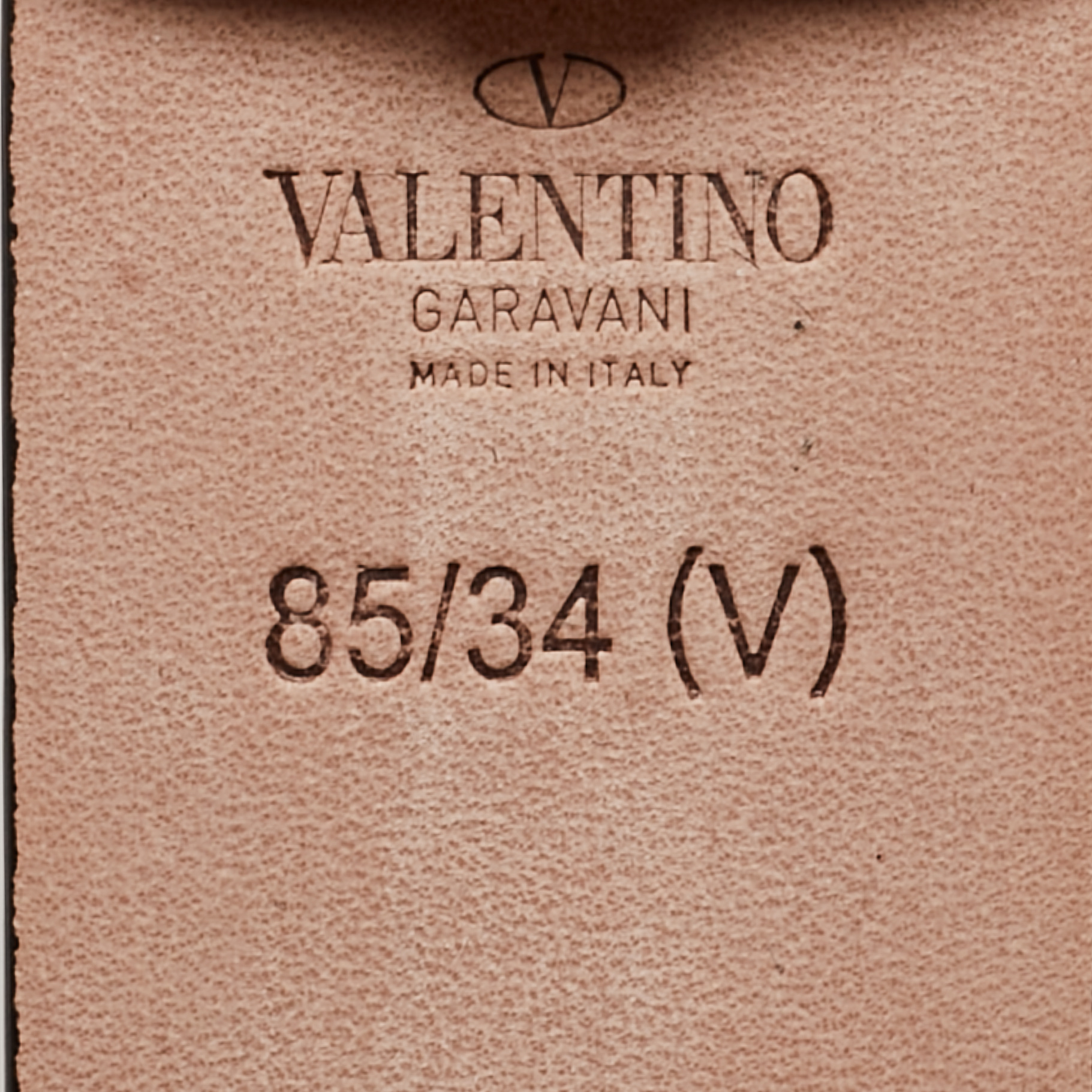 Valentino Black Leather Rockstud Buckle Belt 85 CM