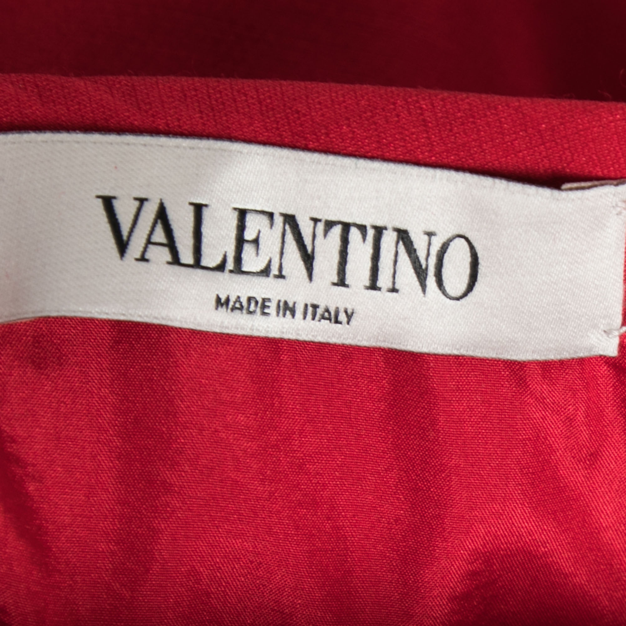 Valentino Red Wool & Silk Pintucked Shorts S