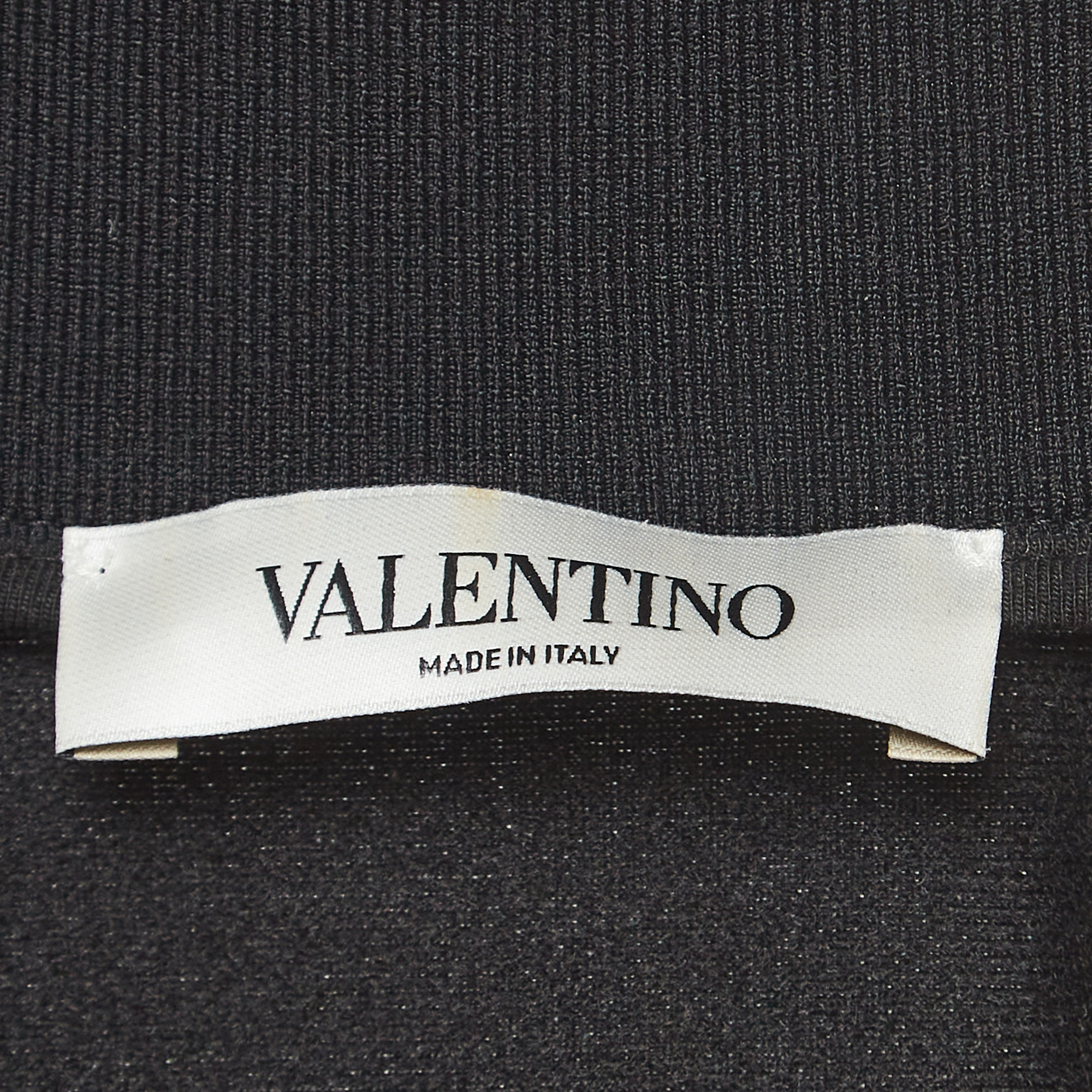 Valentino Black VLTN Star Print Jersey Sporty Midi Dress L