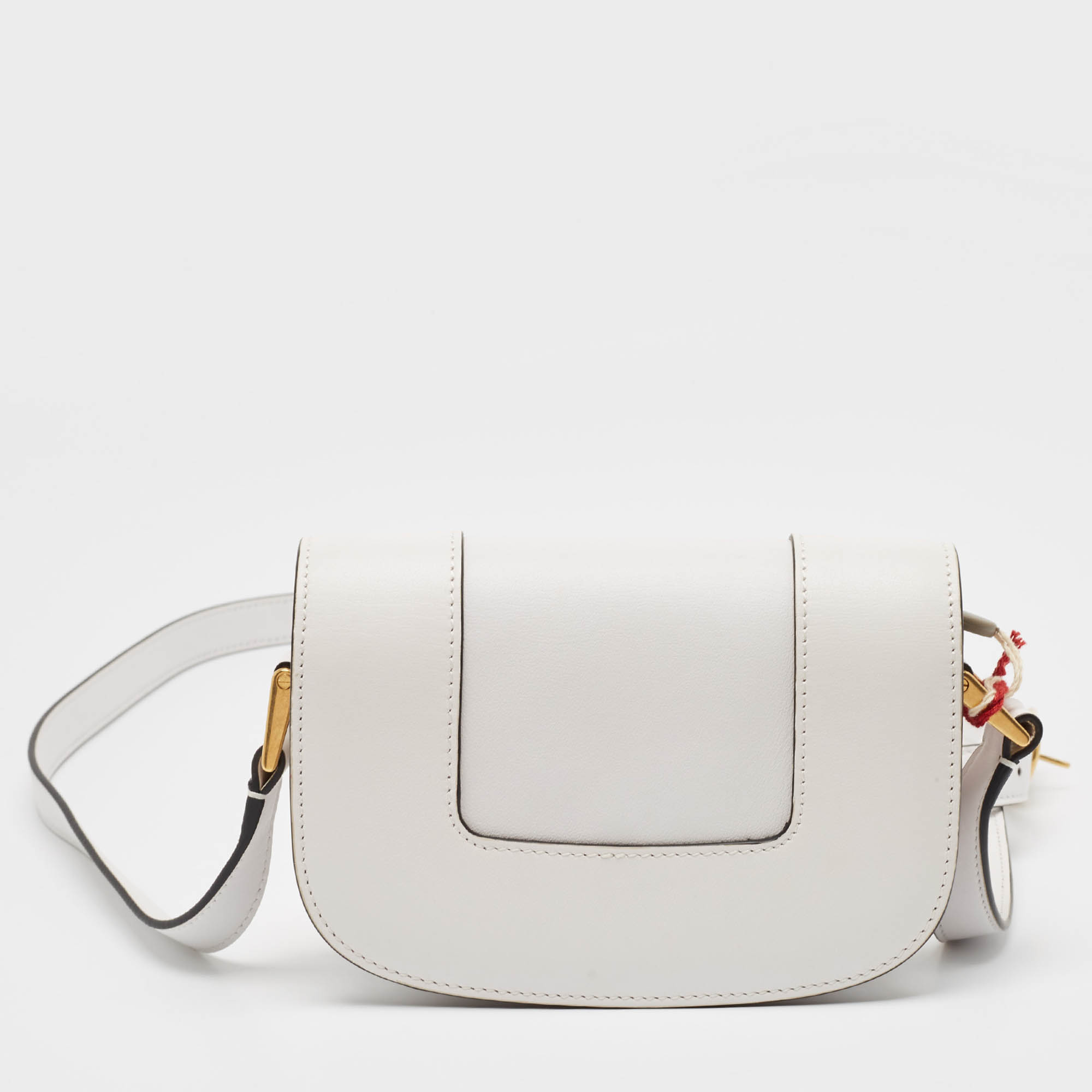 Valentino White Leather Small Supervee Crossbody Bag