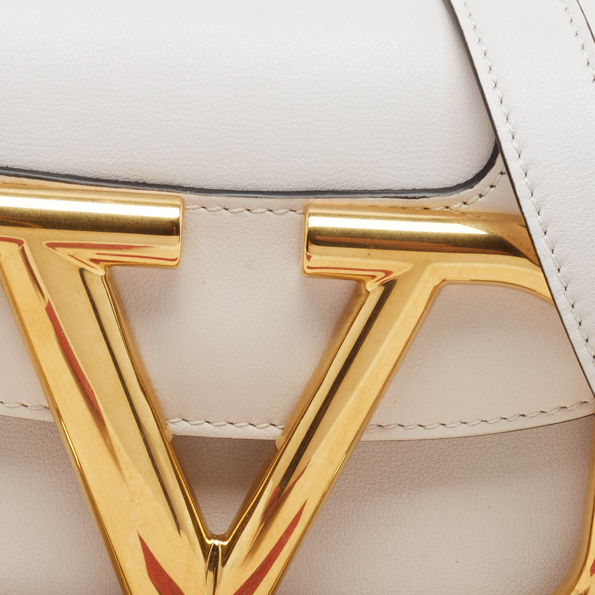 Valentino White Leather Small Supervee Crossbody Bag