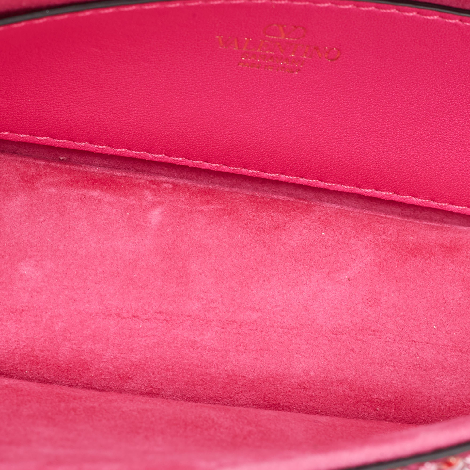 Valentino Magenta Crystal Embellished Small Loco Shoulder Bag