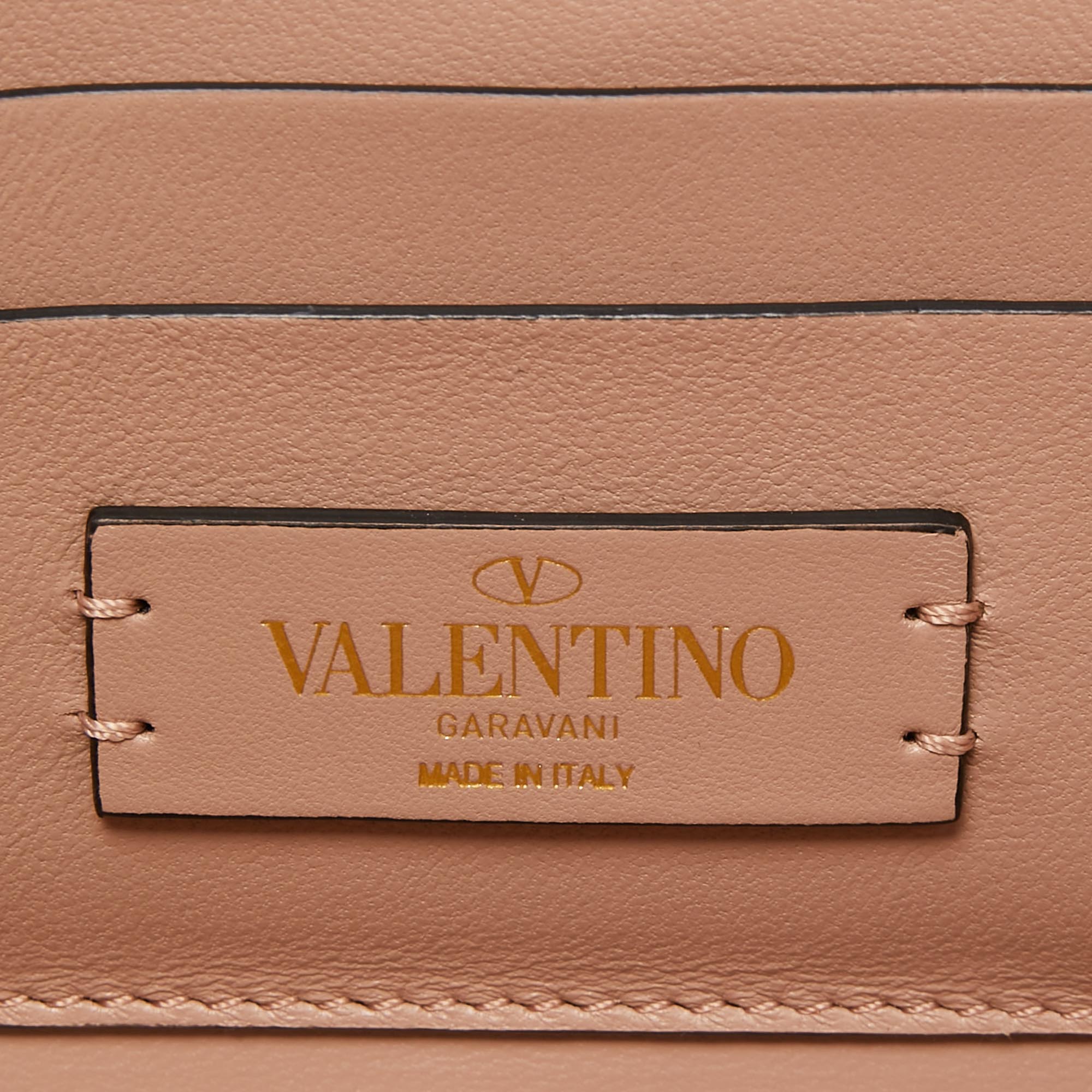 Valentino Gold Leather Roman Stud Clutch