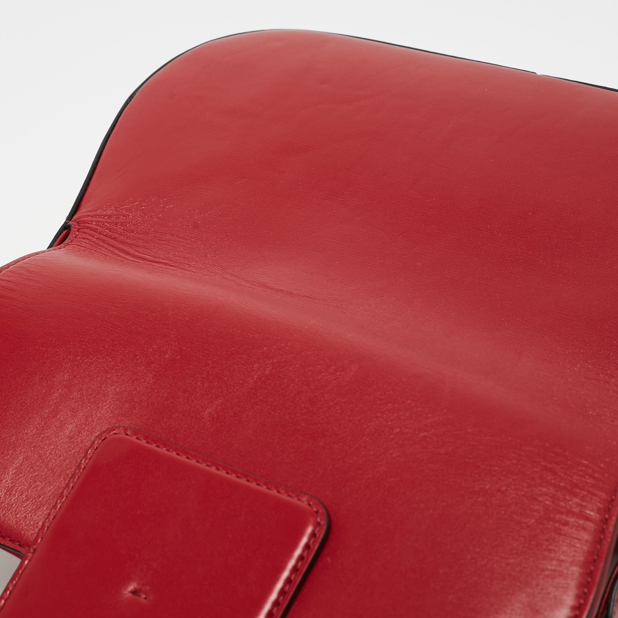 Valentino Red Leather Chain VLogo Shoulder Bag